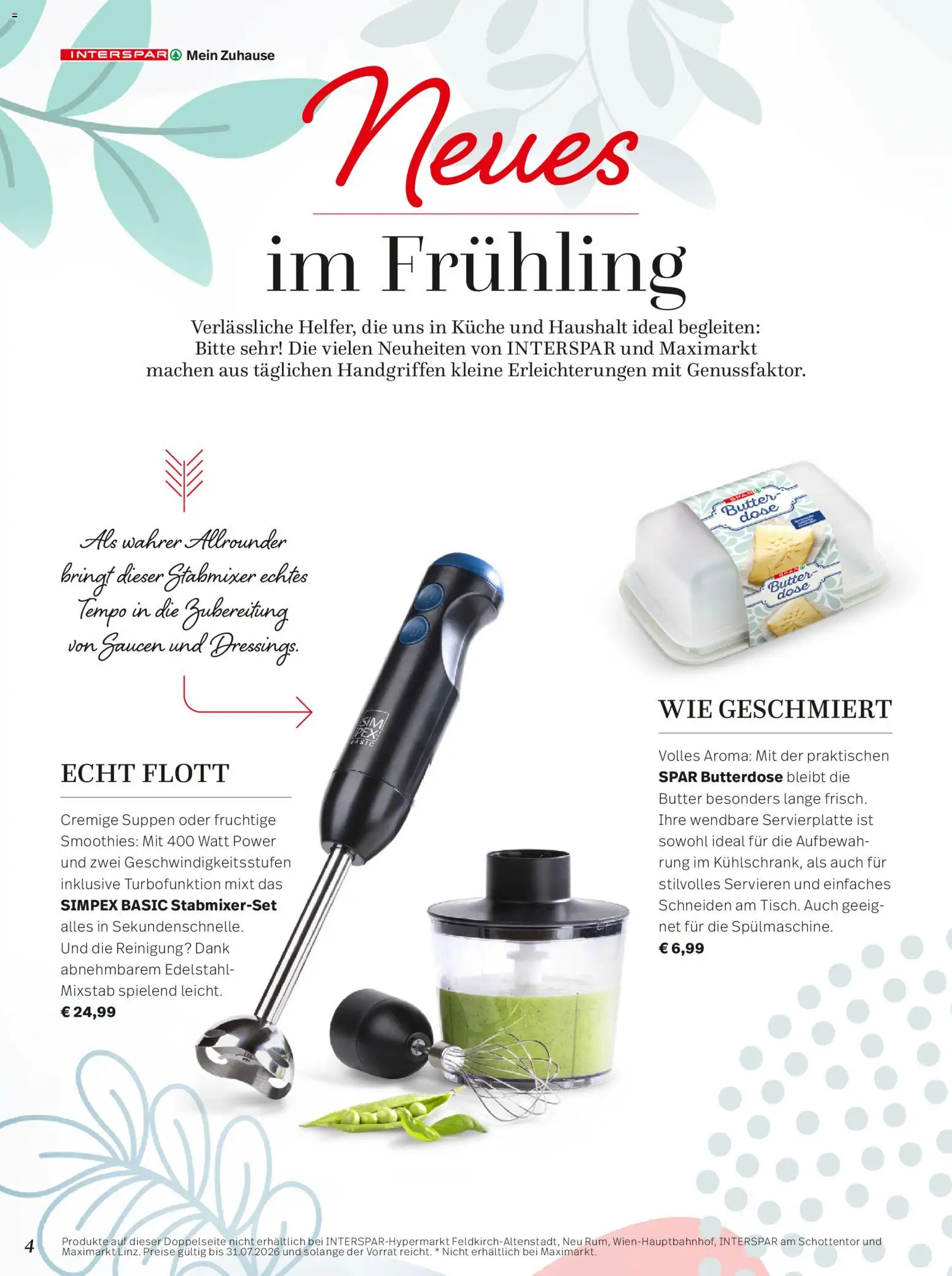 Interspar Mein Zuhause Magazin  gültig ab 07.04.2026 | Seite: 4 | Produkte: Butter