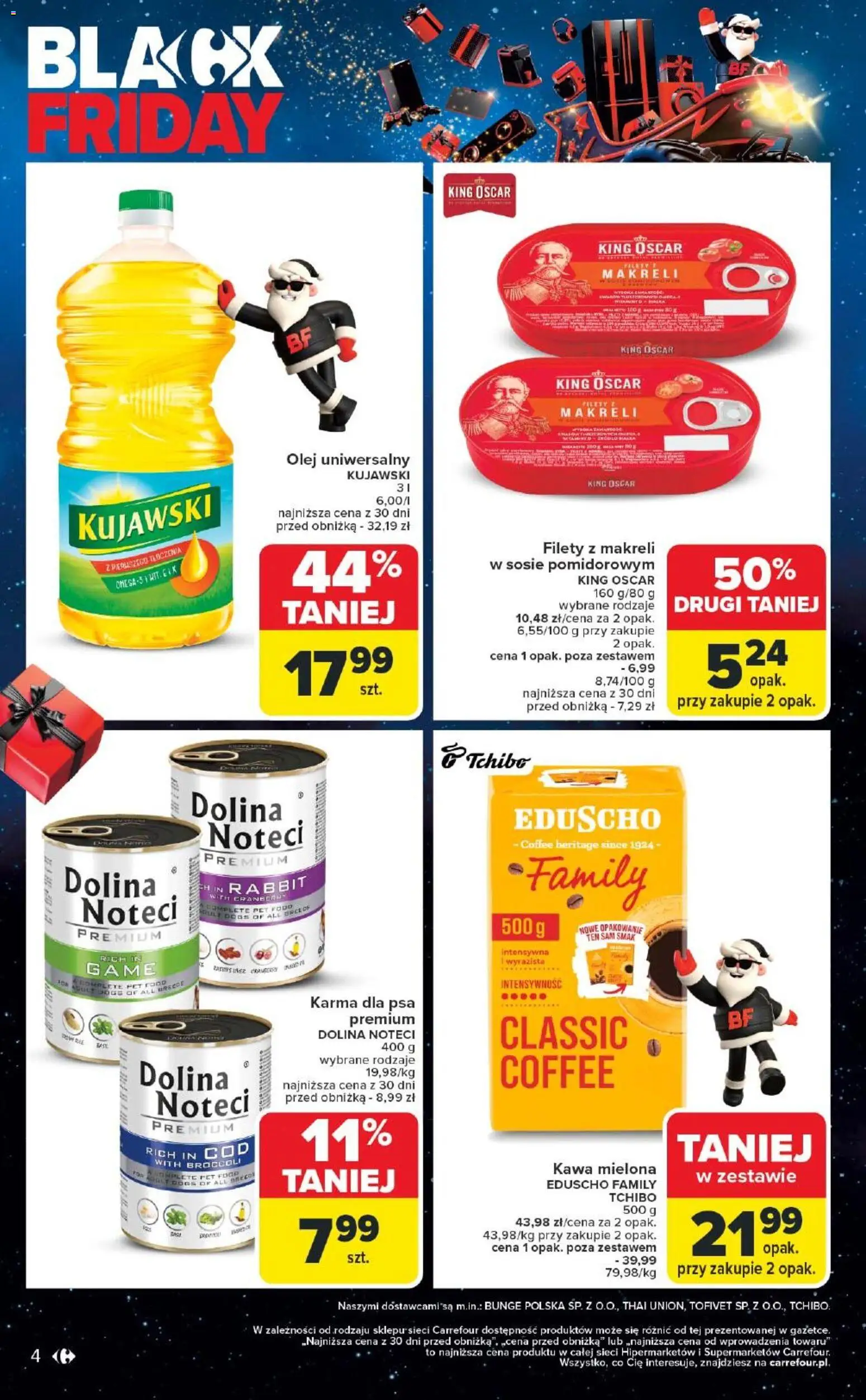 Carrefour Black Friday od 27.11.2025 | Strona: 4 | Produkty: Tchibo, Karma dla psa, Olej, Kawa