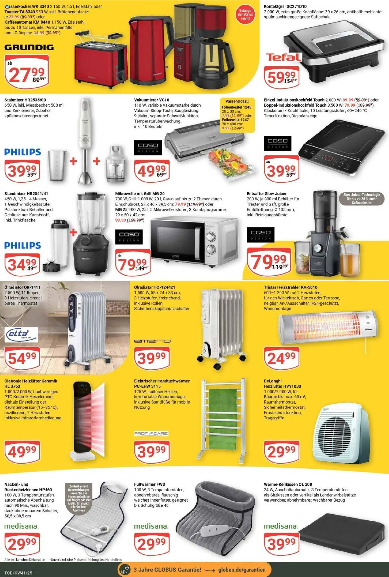 Globus prospekt Tönisvorst	 – gültig ab 06.10.2025 | Seite: 25 | Produkte: Grill, Entsafter, Öl, Vakuumierer