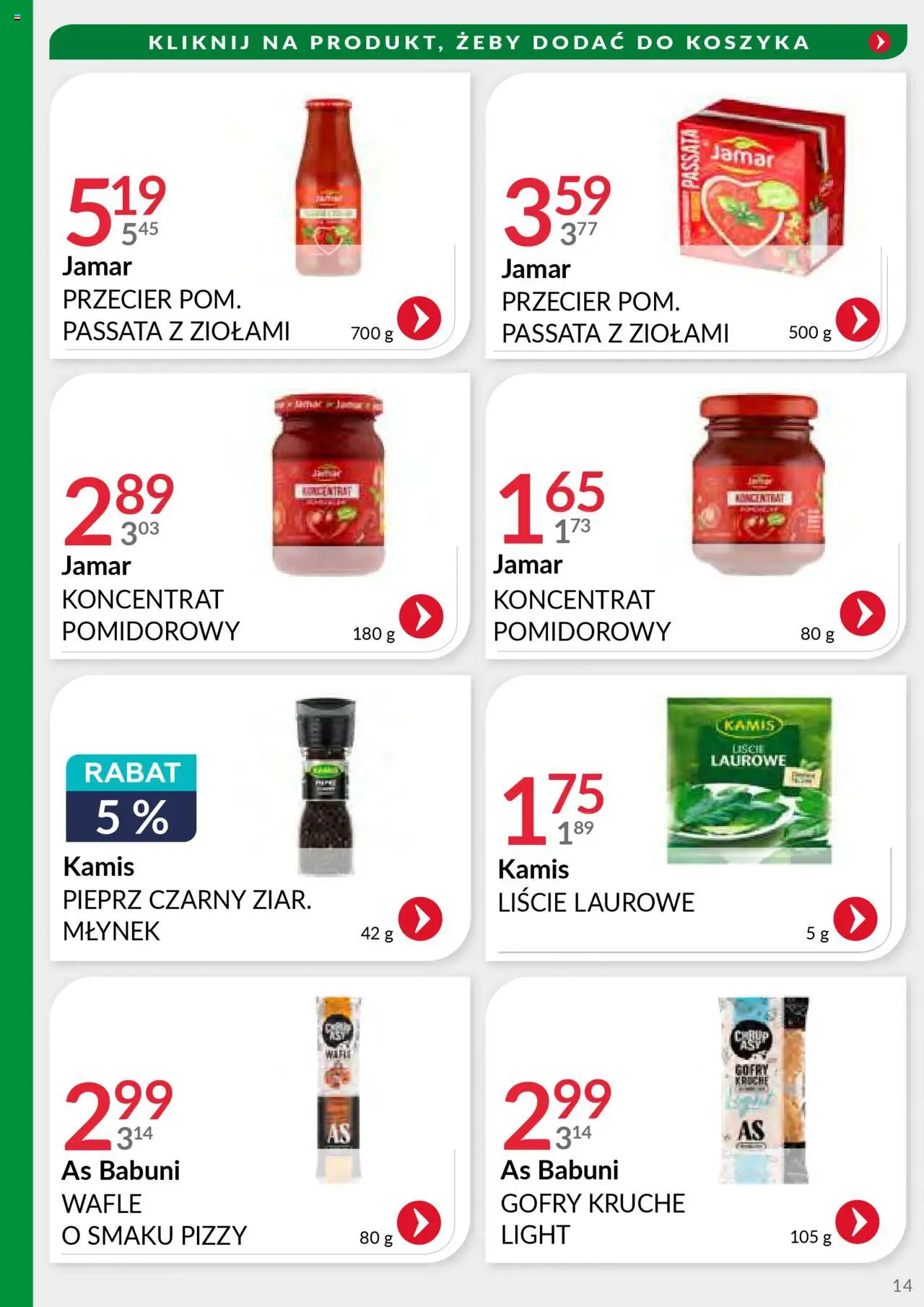 Eurocash Gazetka - Handlowa MR Południowy-Wschód od 29.09.2025 | Strona: 14 | Produkty: Wafle, Młynek, Koncentrat pomidorowy, Pieprz