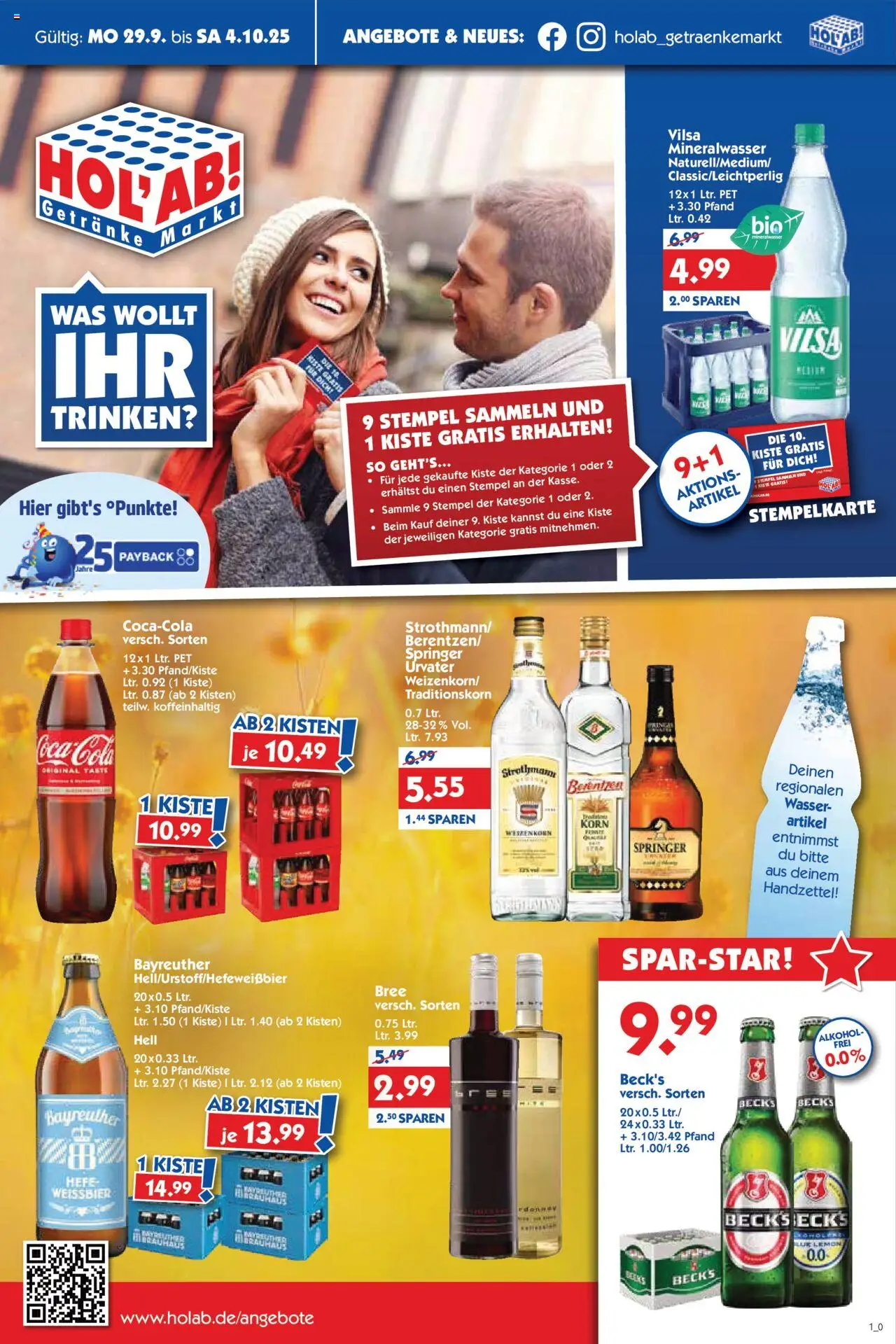 HOL’AB! Prospekt 	 – gültig ab 29.09.2025 | Seite: 1 | Produkte: Weißbier, Bree, Mineralwasser, Hefe weissbier