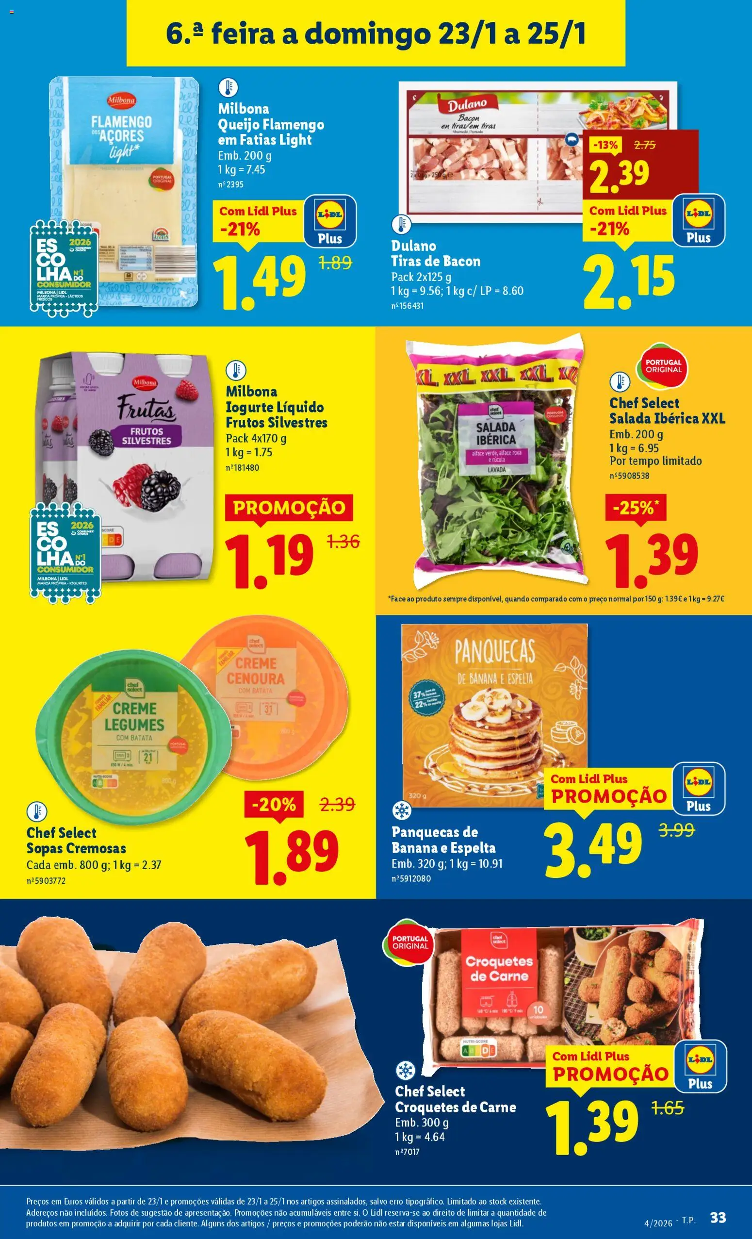 Lidl folheto │ válido de 19.01.2026 | Página: 33 | Produtos: Bacon, Iogurte, Carne, Creme