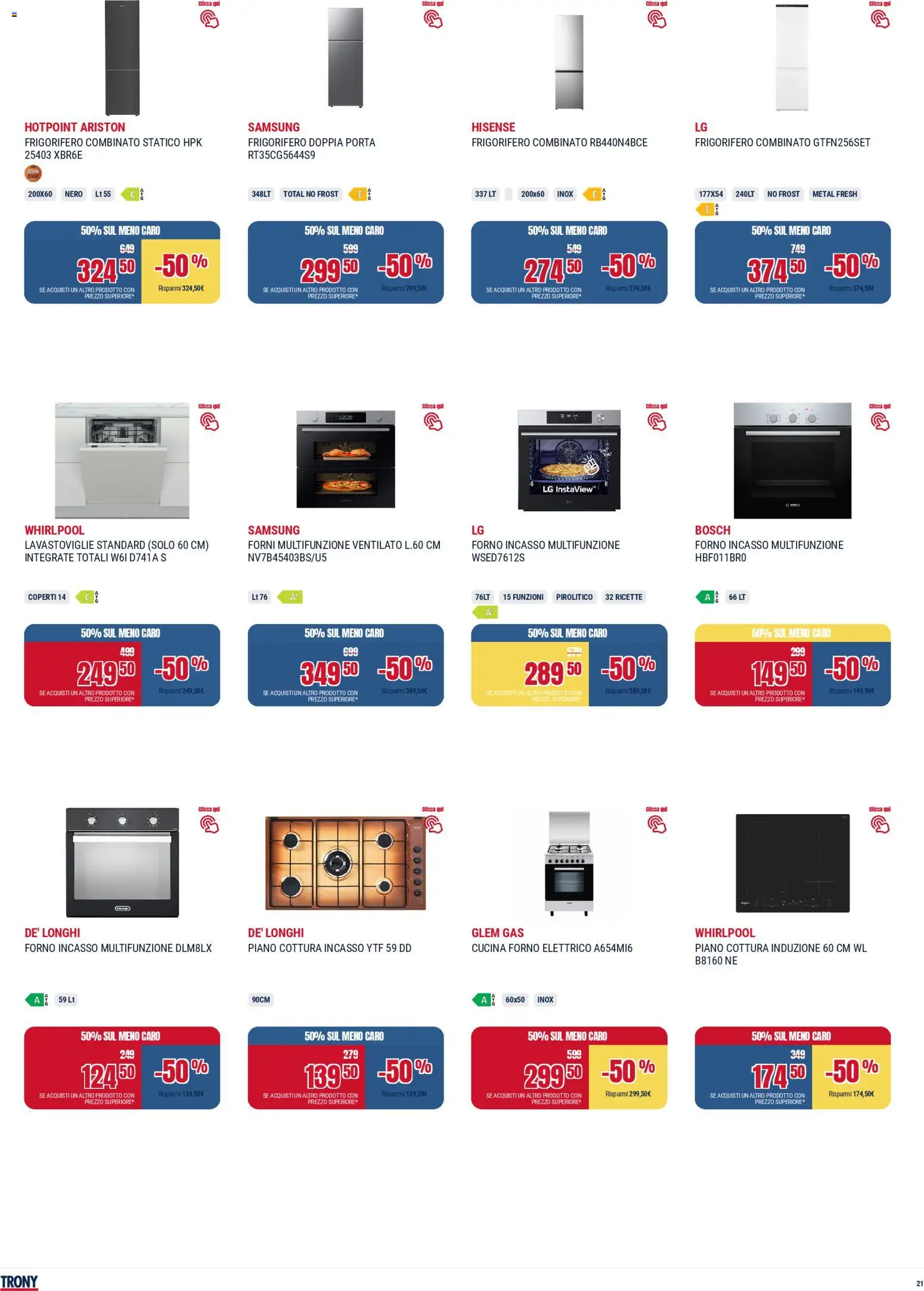 Volantino Trony del 04.12.2025 | Pagina: 21 | Prodotti: Lavastoviglie, Frigorifero, Forno elettrico, Samsung