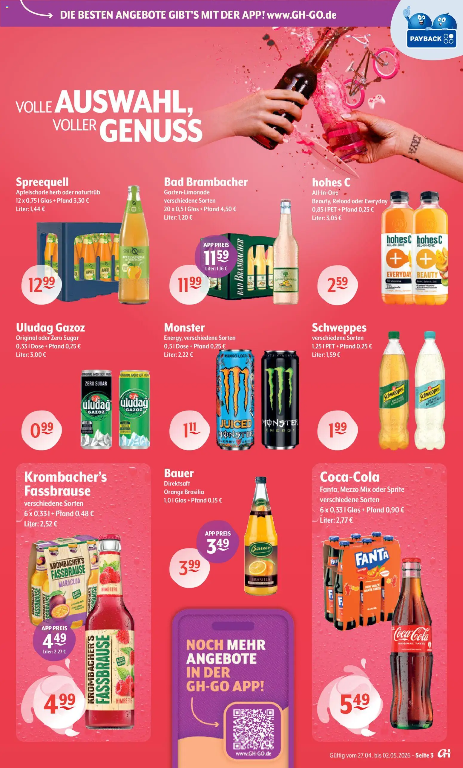 Getränke Hoffmann - Brandenburg – gültig ab 27.04.2026 | Seite: 3 | Produkte: Fanta, Monster, Hohes c, Fassbrause