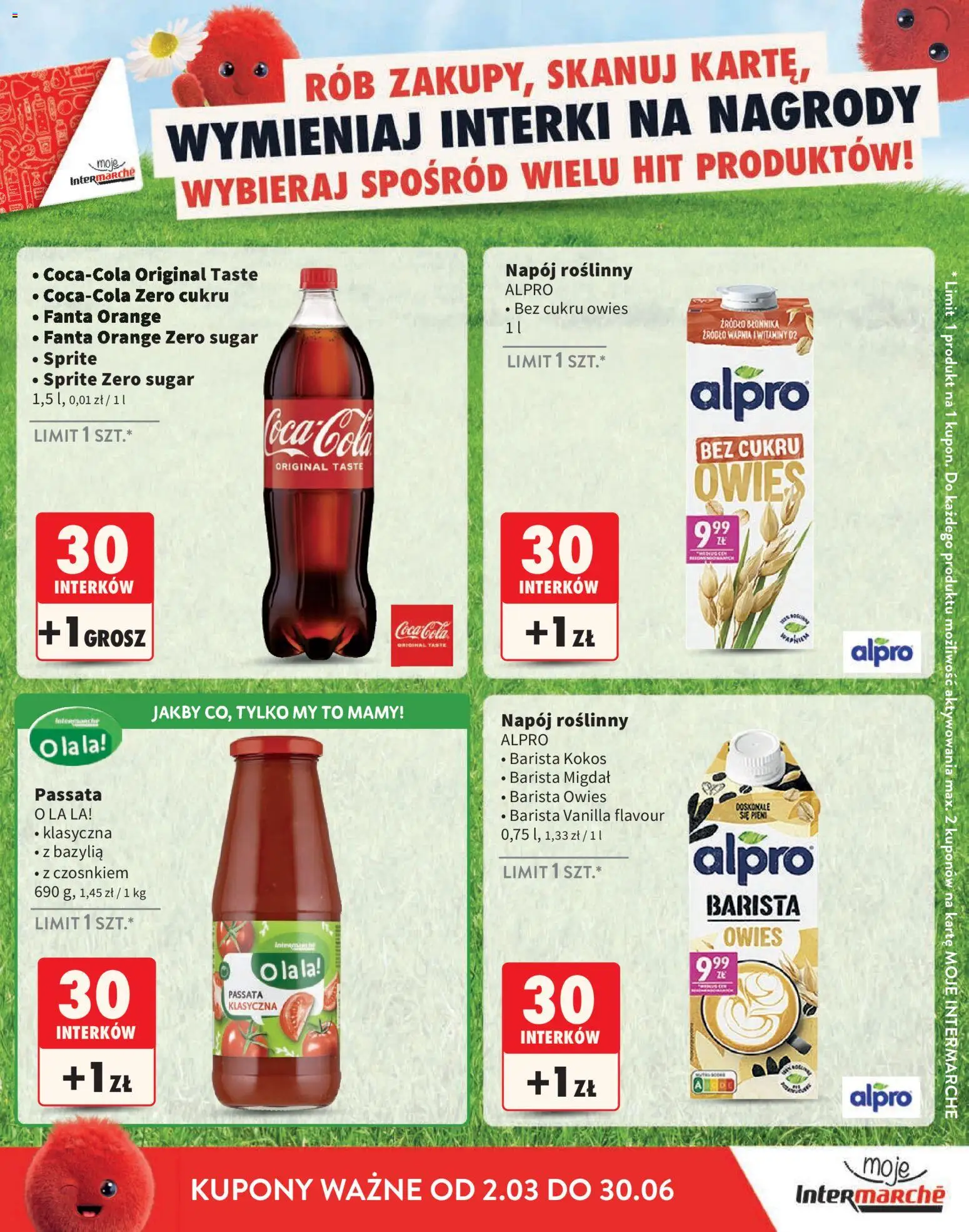 Intermarche gazetka - Interki od 02.03.2026 | Strona: 17 | Produkty: Alpro, Sprite, Coca cola, Bazylia