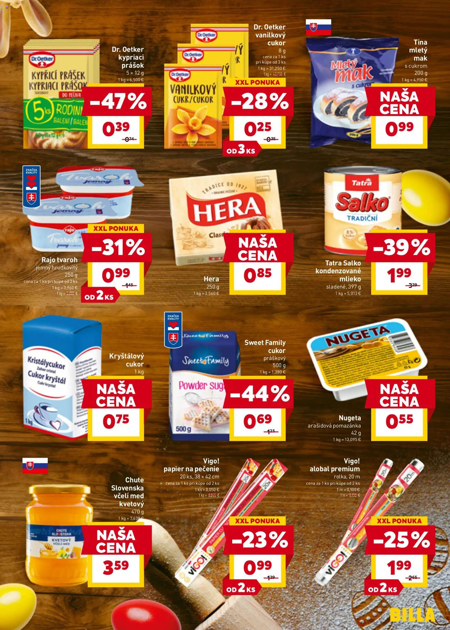 Nové Billa akcie – leták je platný od 11.03.2026 | Strana: 15 | Produkty: Mlieko, Cukor, Tvaroh, Med