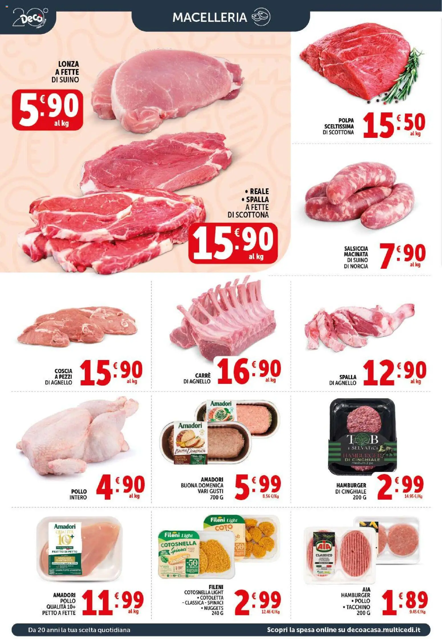Volantino Decò del 17.03.2026 | Pagina: 6 | Prodotti: Nuggets, Suino, Salsiccia, Agnello