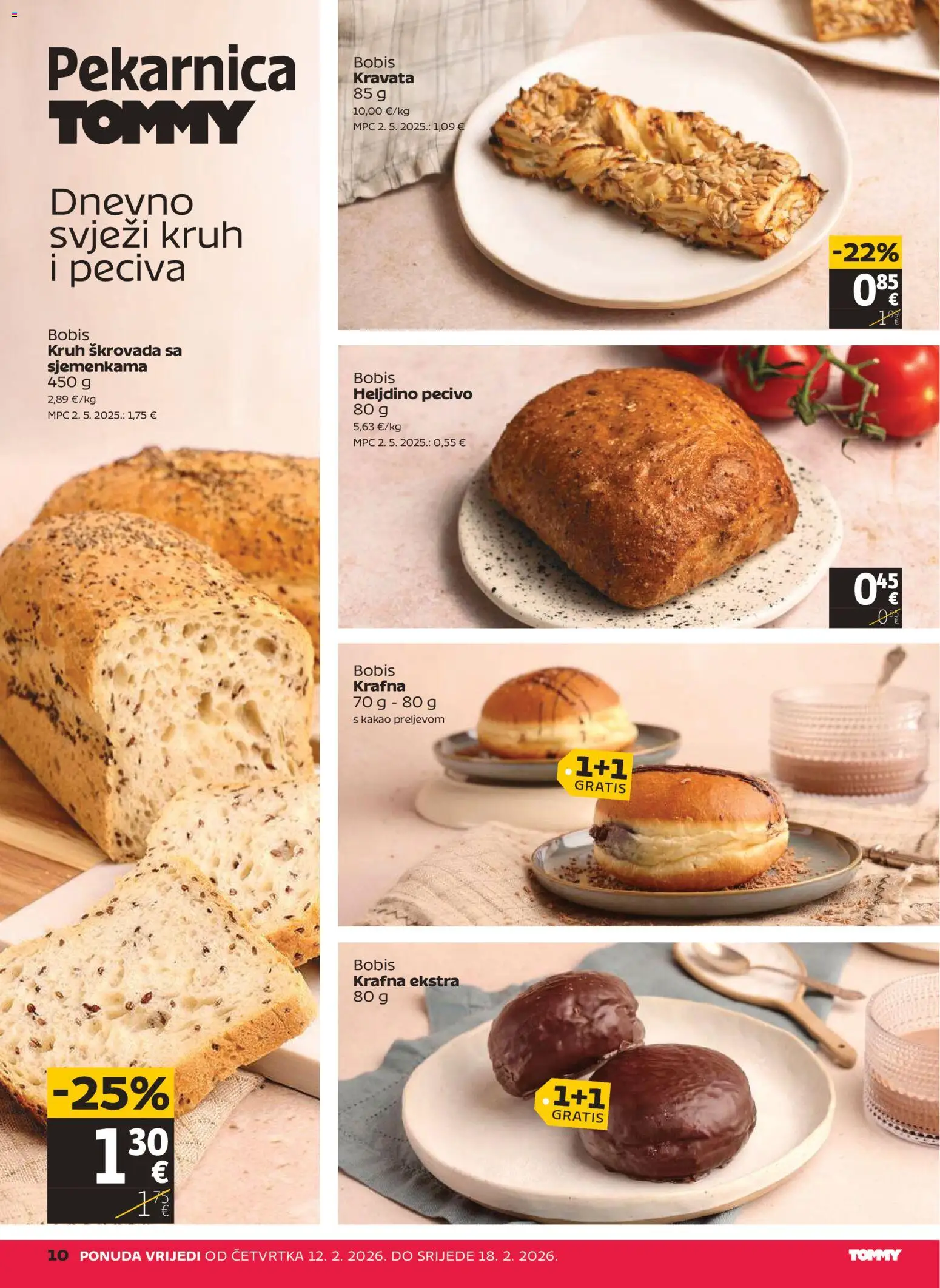 Tommy katalog | vrijedi od 12.02.2026 | Stranica: 10 | Proizvodi: Kruh, Kakao, Pecivo