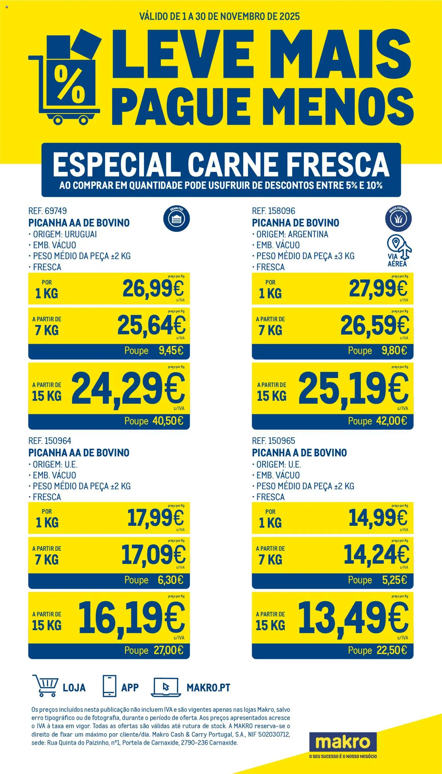 Makro Leve Mais Pague Menos - Carne Fresca │ válido de 01.11.2025 | Página: 1 | Produtos: Carne