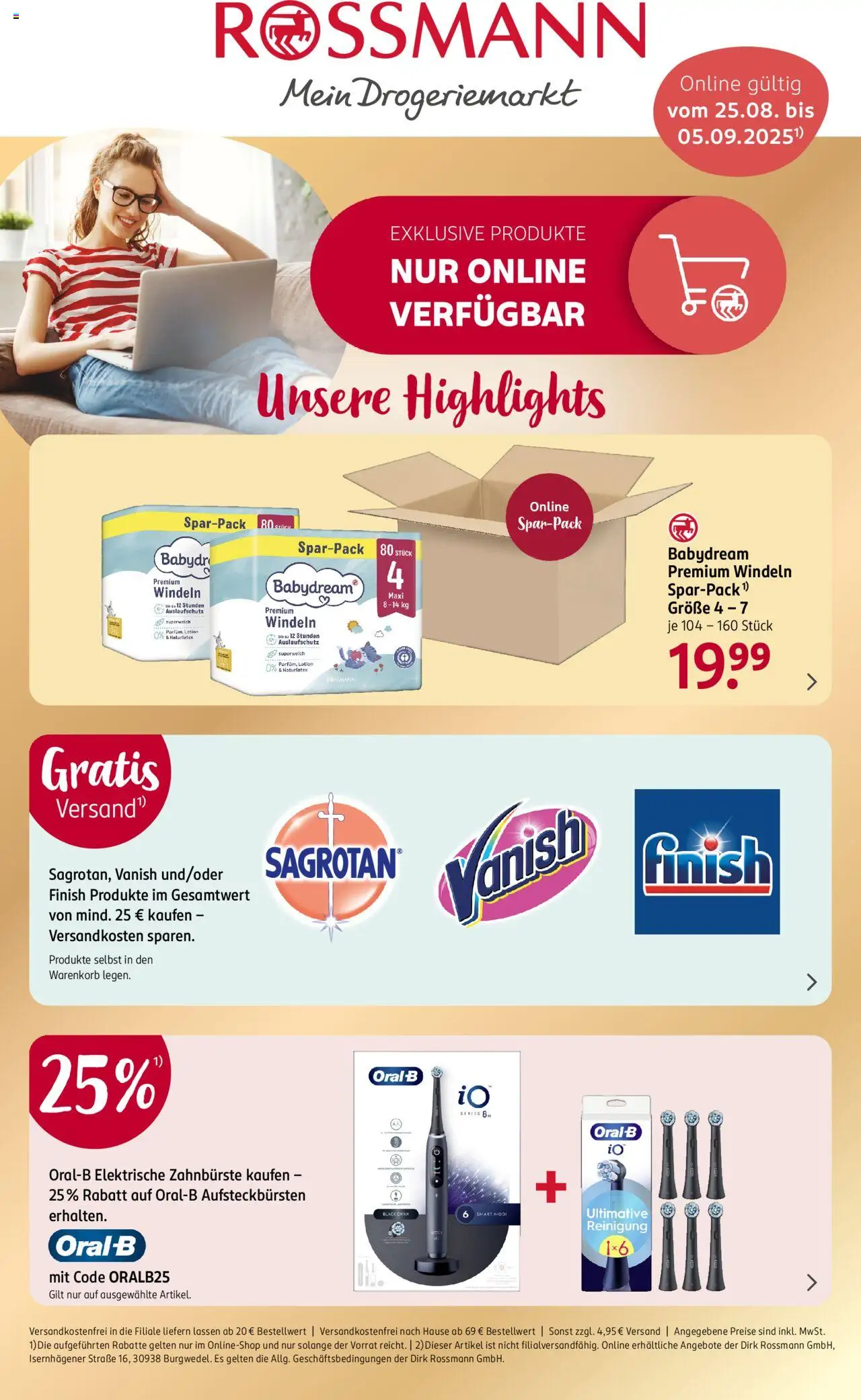 Rossmann Onlineprospekt - gültig ab dem 25.08.2025 | Seite: 1 | Produkte: Elektrische zahnbürste, Finish, Zahnbürste