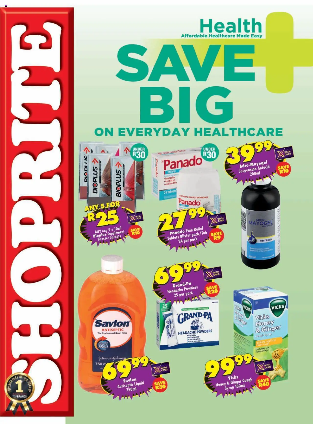 New Shoprite catalogue – valid from 20.10.2025 | Page: 1 | Products: Antiseptic liquid, Cough syrup, Syrup