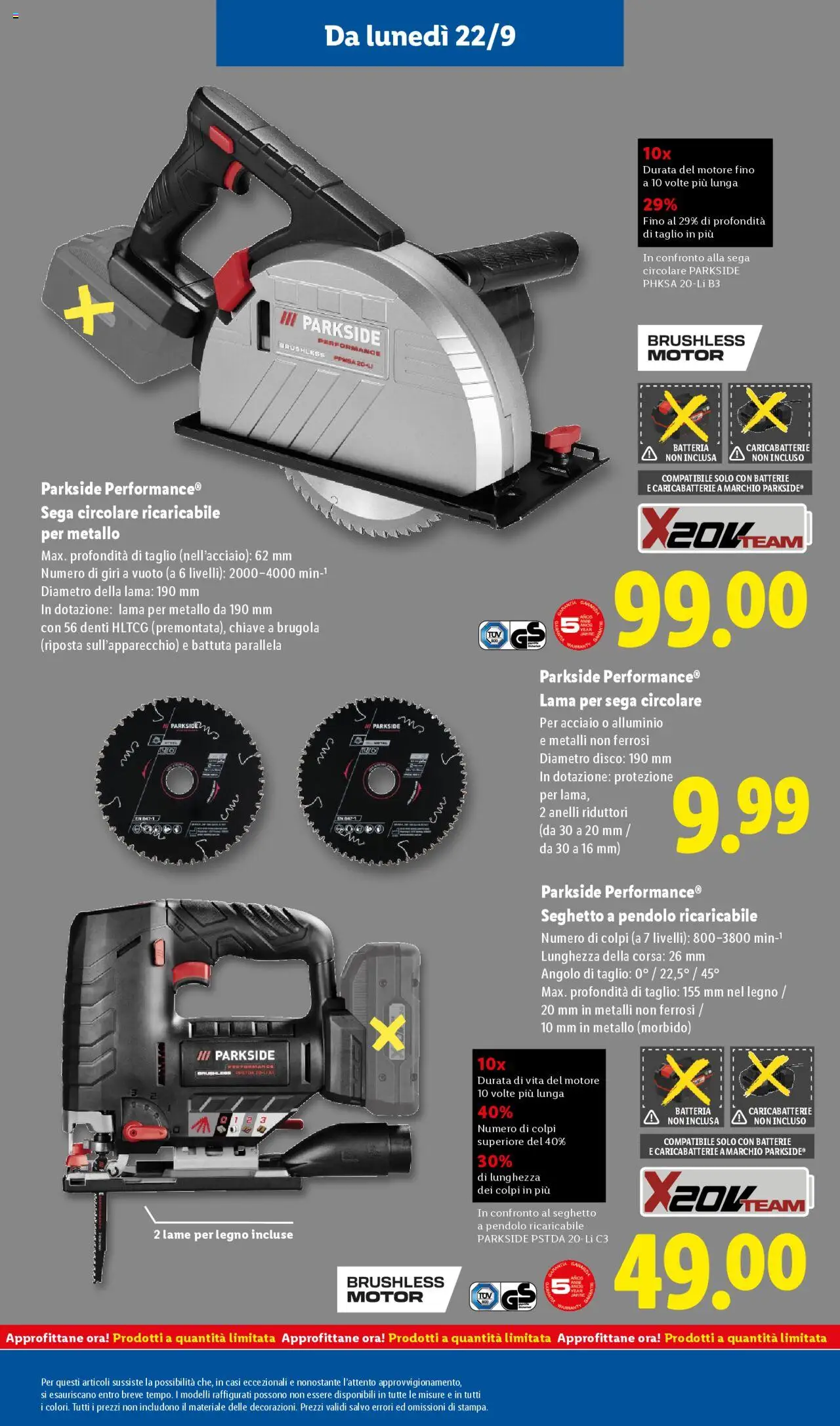 Volantino Lidl del 22.09.2025 | Pagina: 37 | Prodotti: Alluminio, Sega, Batteria, Batterie