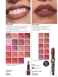 Vista previa Barra de Labios Ultra Matte, Lipstick with 25% more pigment for a more intense matte color impact in one swipe. Contains sesame oil, avocado oil, vitamin E and SPF30. 3,6 g válido desde el 01.02.2026 | Página: 63