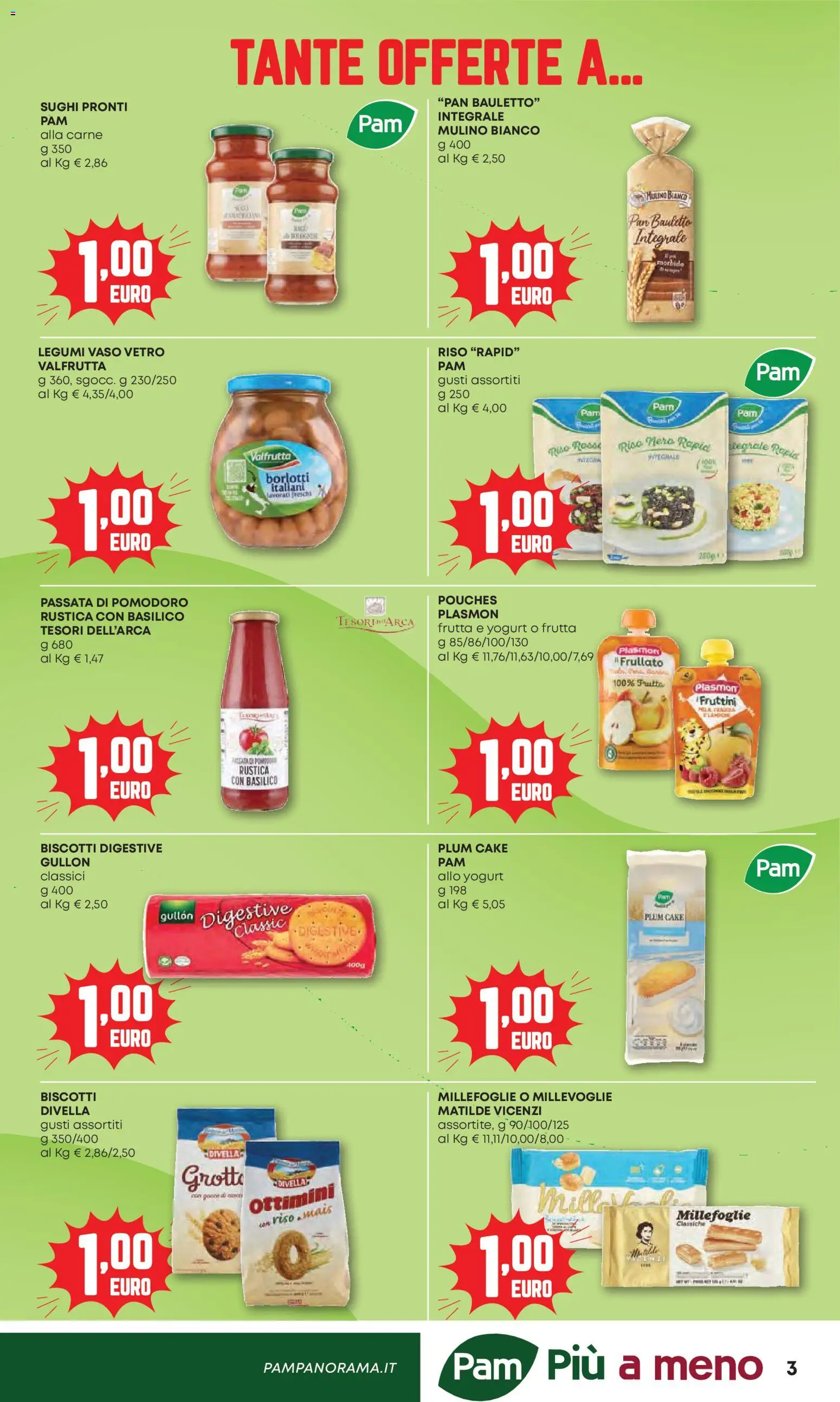 Volantino PAM del 07.04.2026 | Pagina: 3 | Prodotti: Legumi, Biscotti, Pomodoro, Basilico
