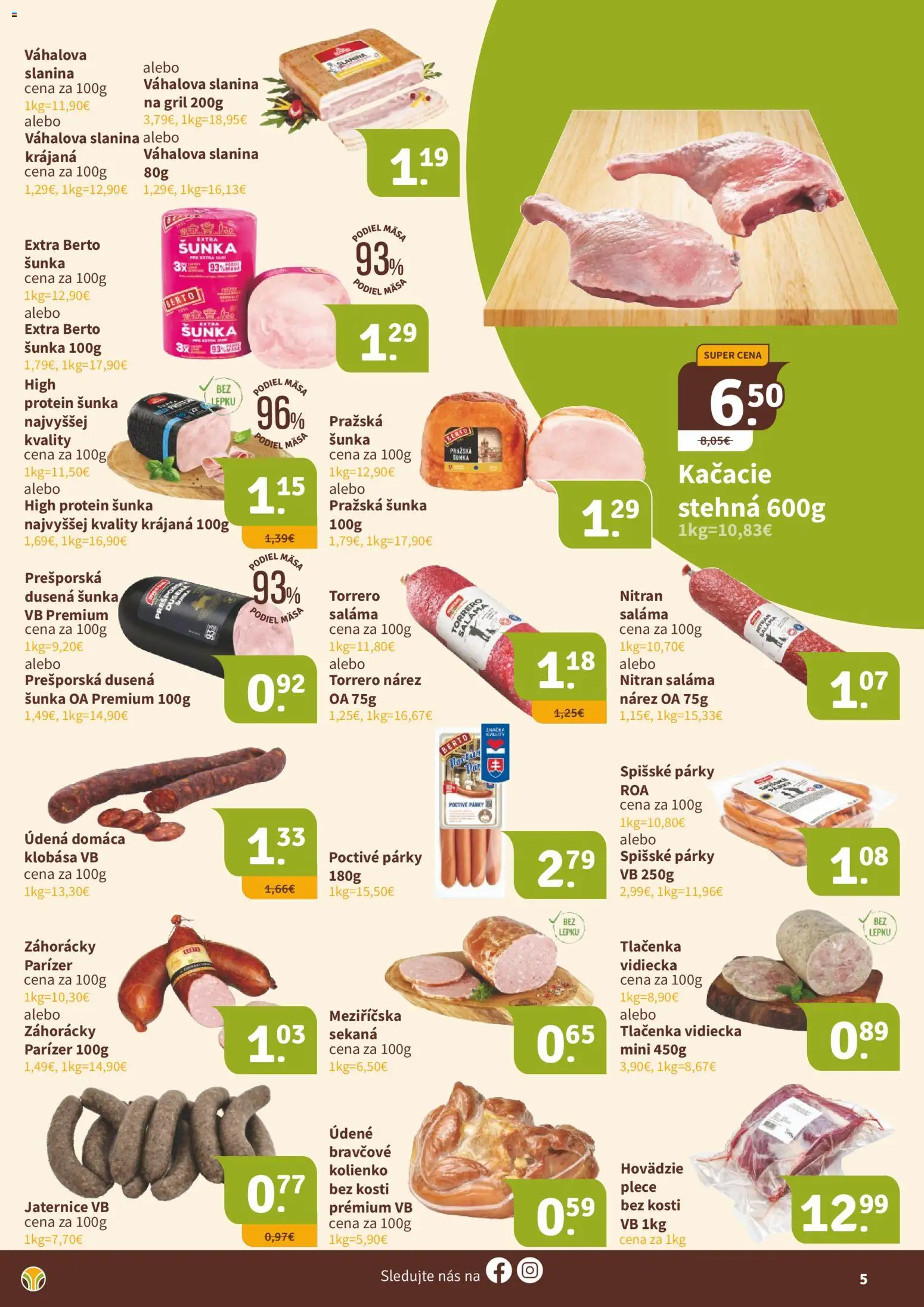 Nové Nitrazdroj akcie – leták je platný od 20.03.2026 | Strana: 5 | Produkty: Gril, Šunka, Slanina