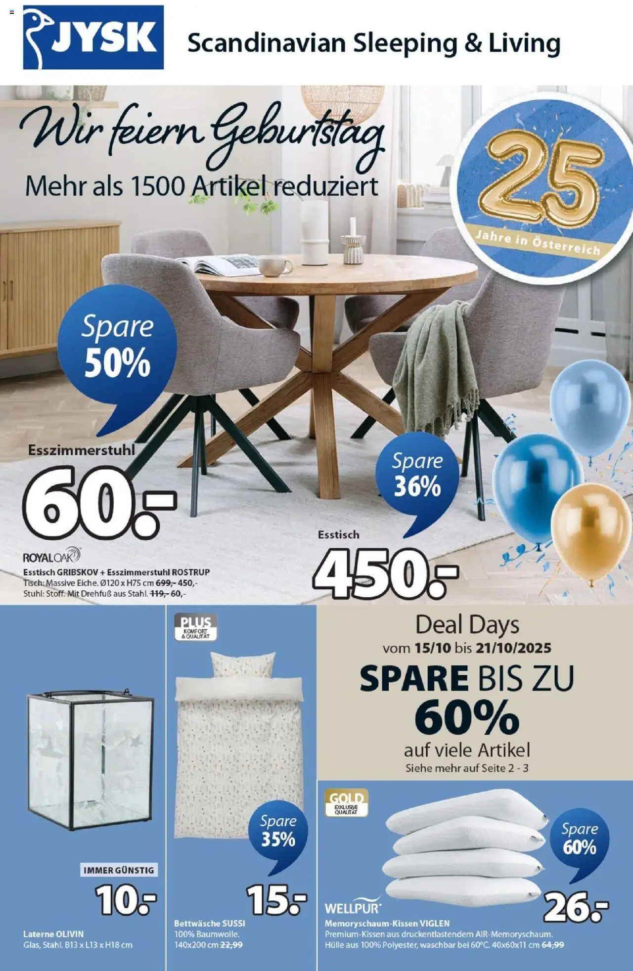 JYSK  Angebote gültig ab 15.10.2025 | Seite: 1 | Produkte: Hülle, Tisch, Stuhl