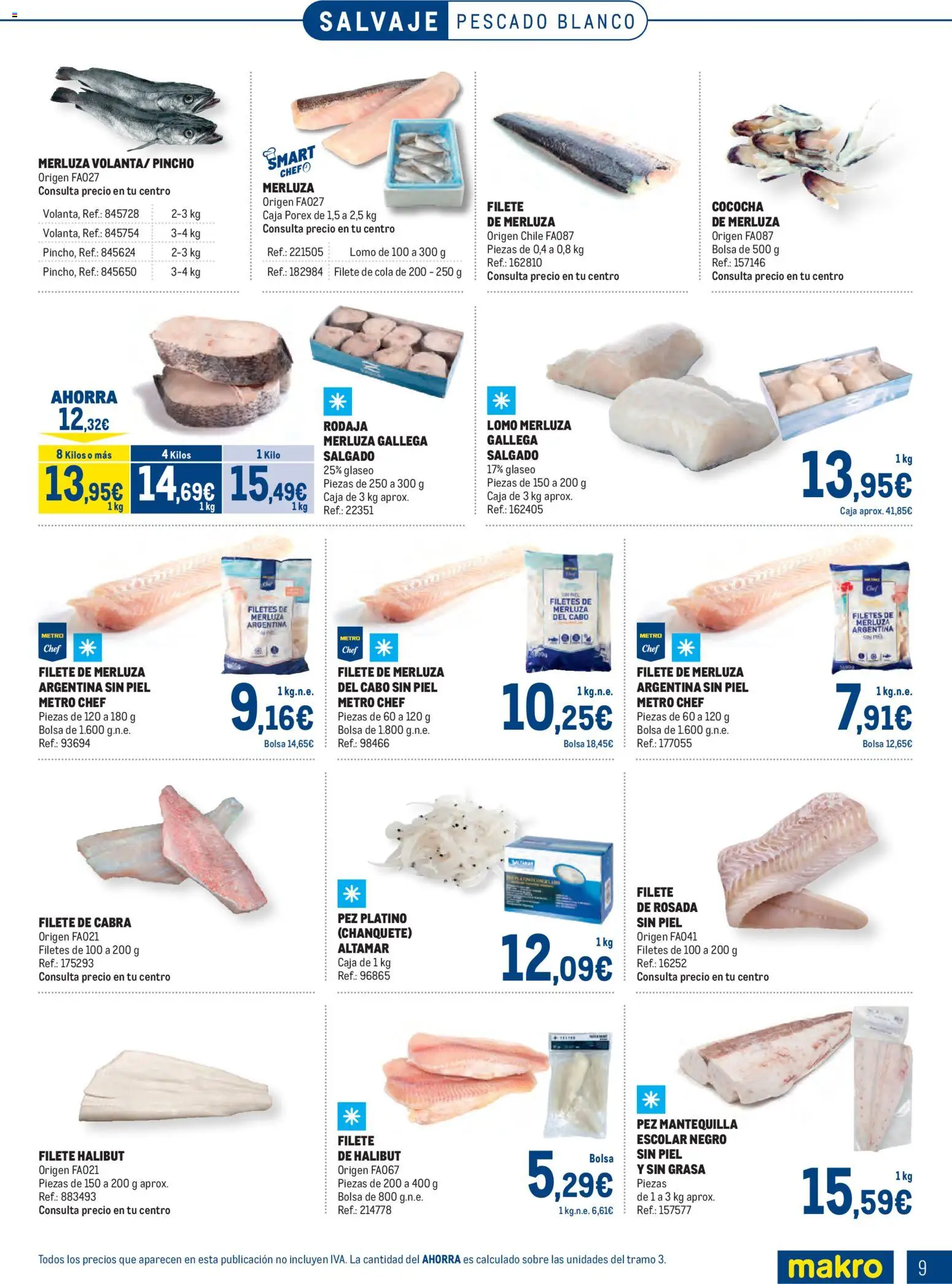 Makro Especial Pescados Norte 2 │ válido desde el 06.04.2026 | Página: 9 | Productos: Pescado, Filetes de merluza, Bolsa, Filete