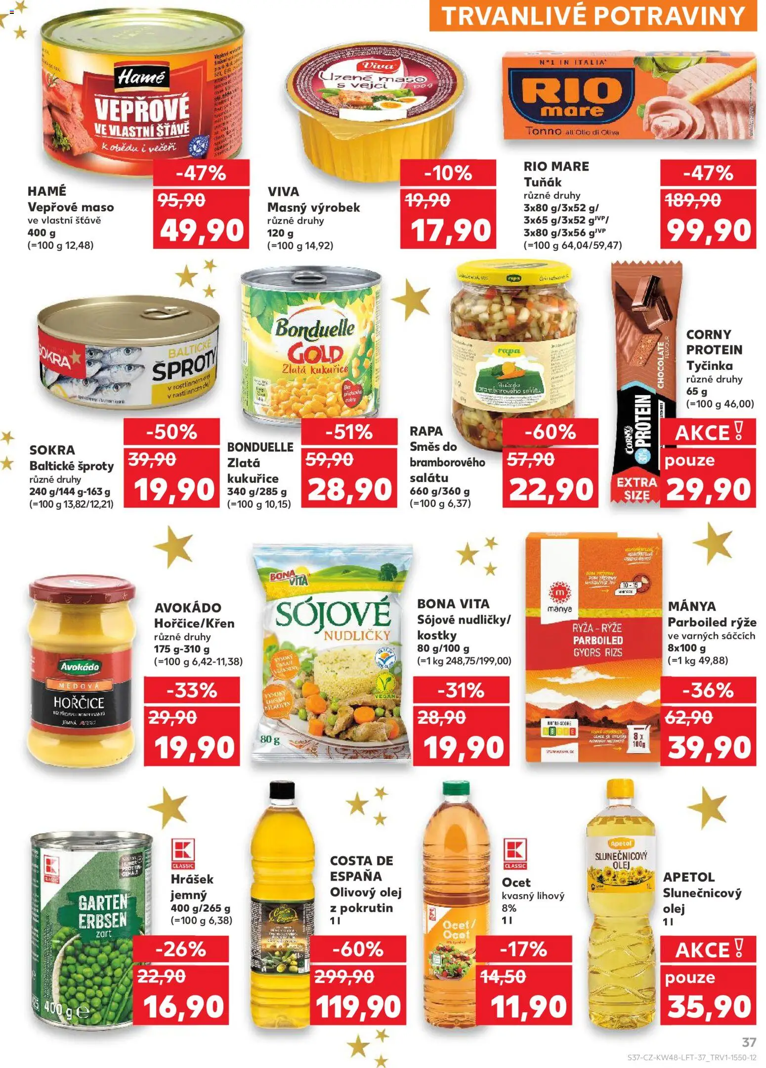 Kaufland leták - Praha 8 od 26.11.2025 | Strana: 37 | Produkty: Tuňák Rio Mare, Vepřové maso, Avokádo, Kostky