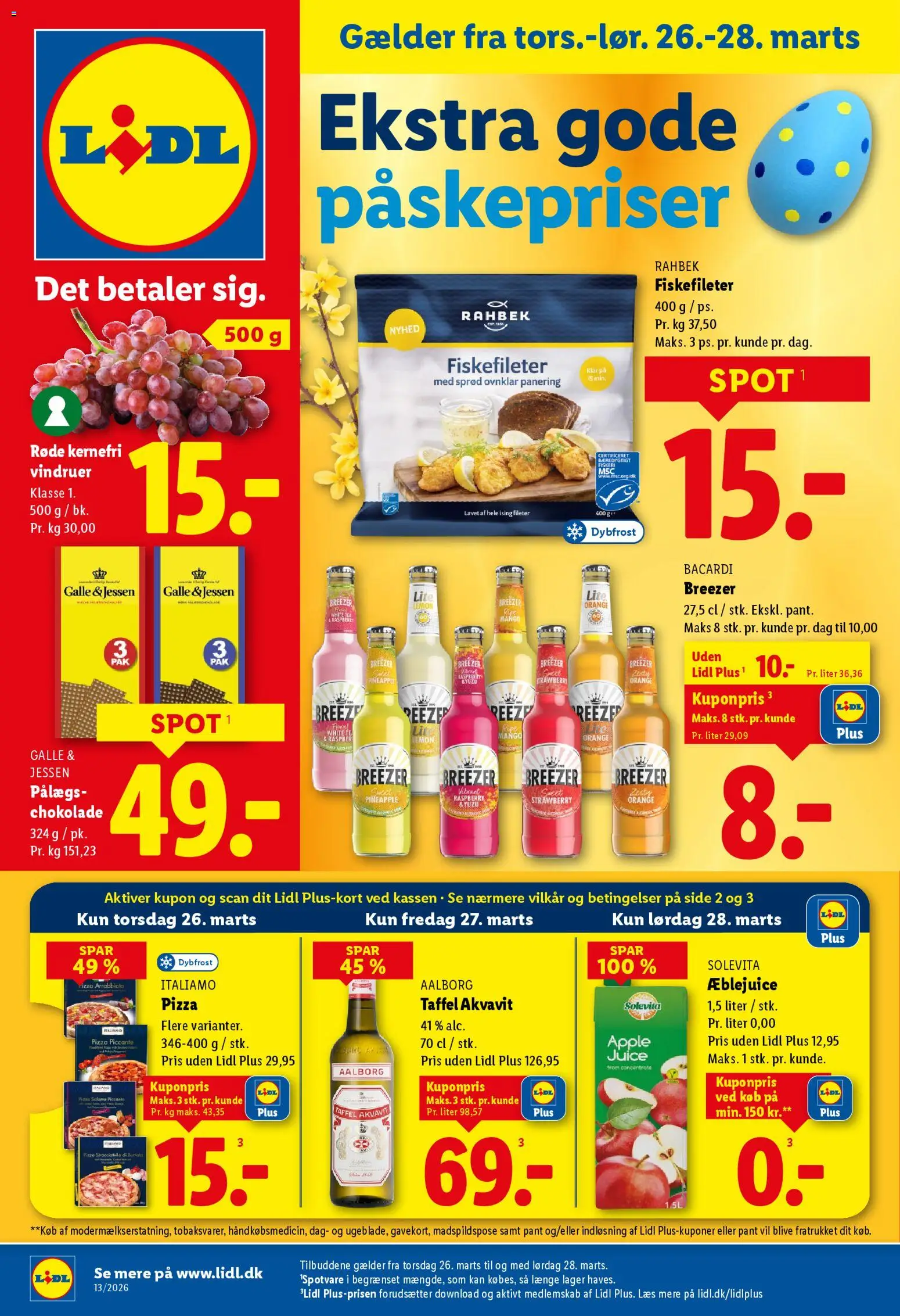 Lidl tilbudsavis – gyldig fra 26.03.2026 | Side: 1 | Produkter: Mango, Chokolade, Juice, Æblejuice