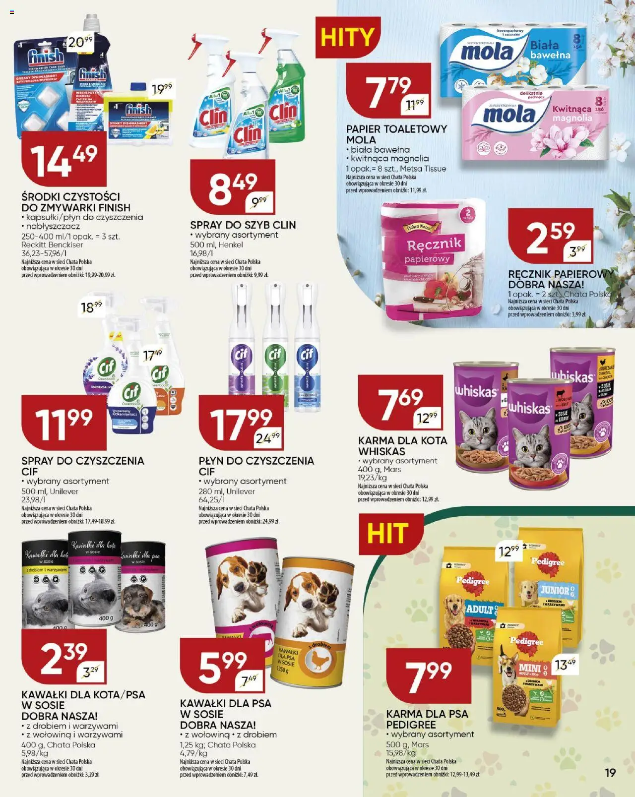 Chata Polska Gazetka od 13.08.2025 | Strona: 19 | Produkty: Zmywarka, Karma dla psa, Wołowina, Ręcznik papierowy