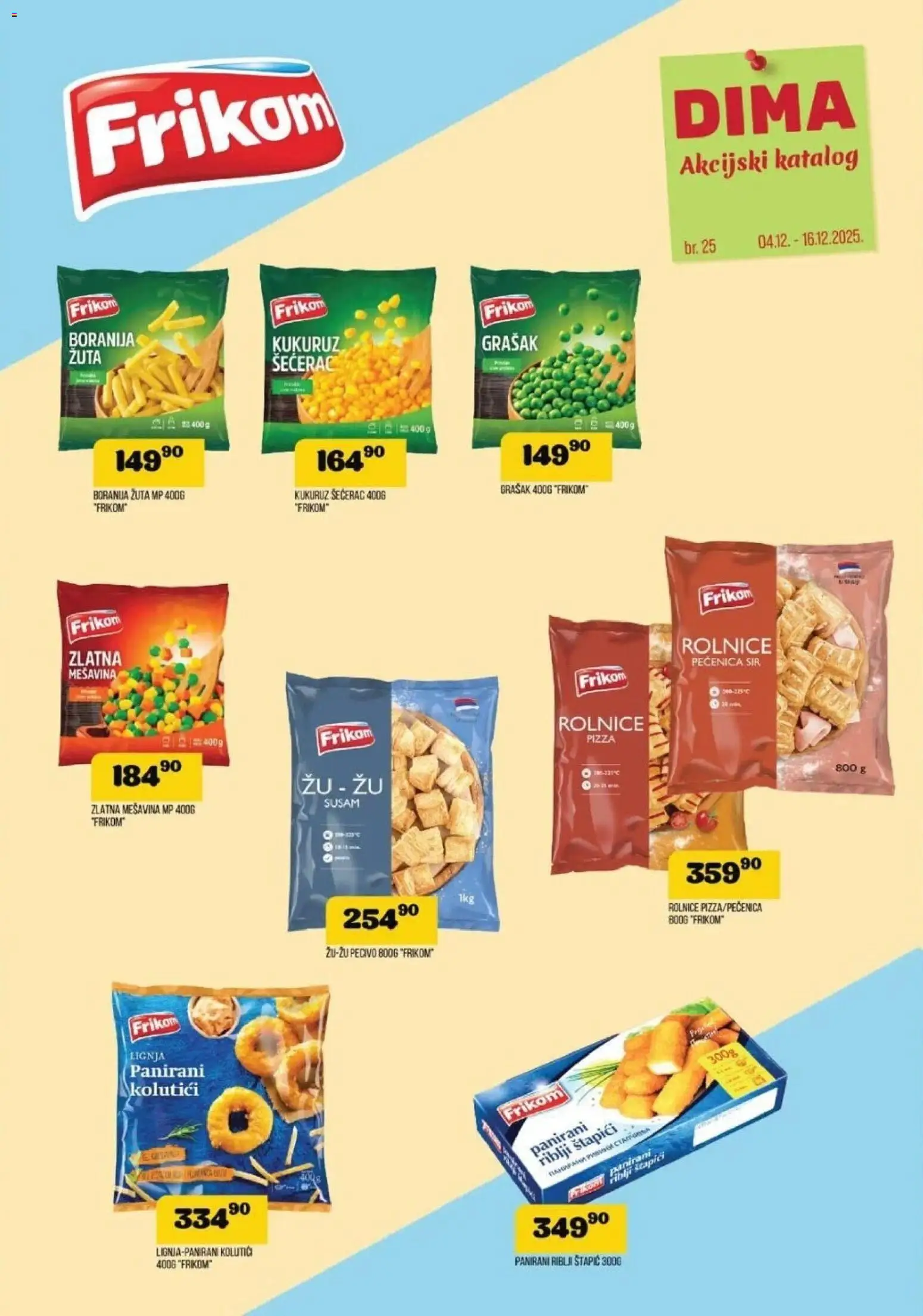 VP Dima katalog - važi od 04.12.2025 | Strana: 1 | Proizvode: Boranija, Grašak, Kukuruz, Pecivo