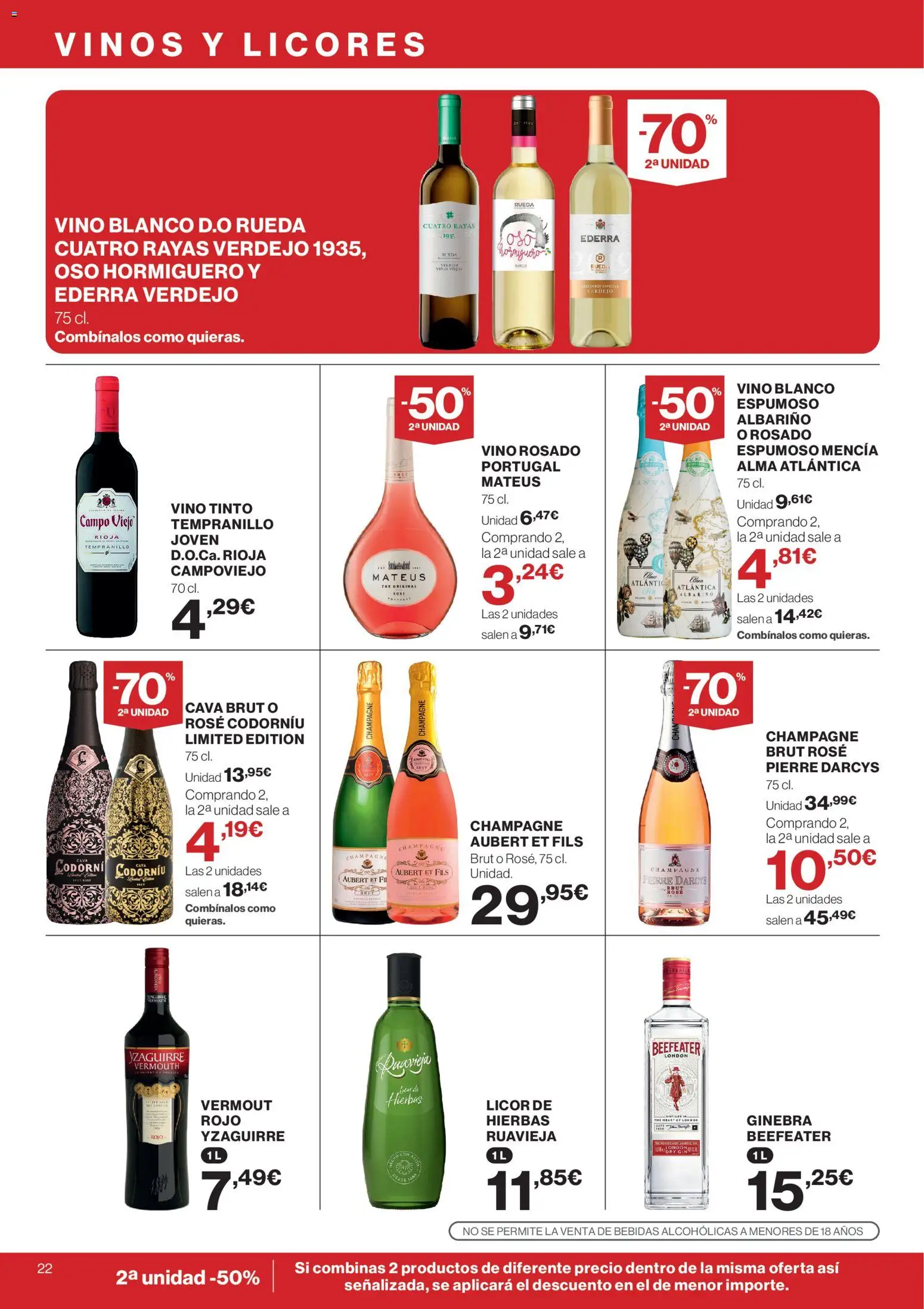 Supercor Canarias │ válido desde el 25.03.2026 | Página: 22 | Productos: Licor, Vino rosado, Vino, Ginebra