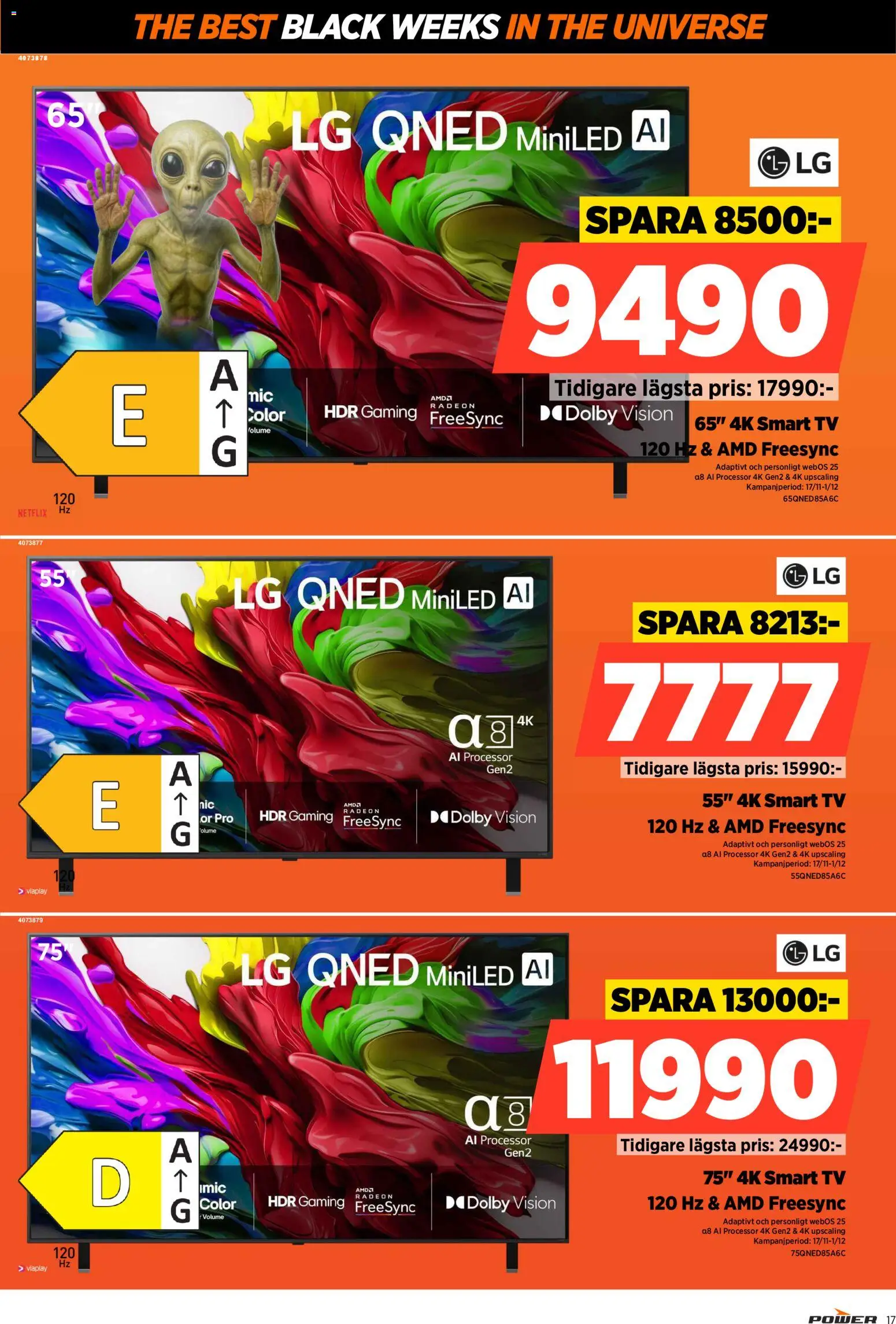 Power reklamblad aktuell från 17.11.2025 | Sida: 17 | Produkter: Smart tv, Tv