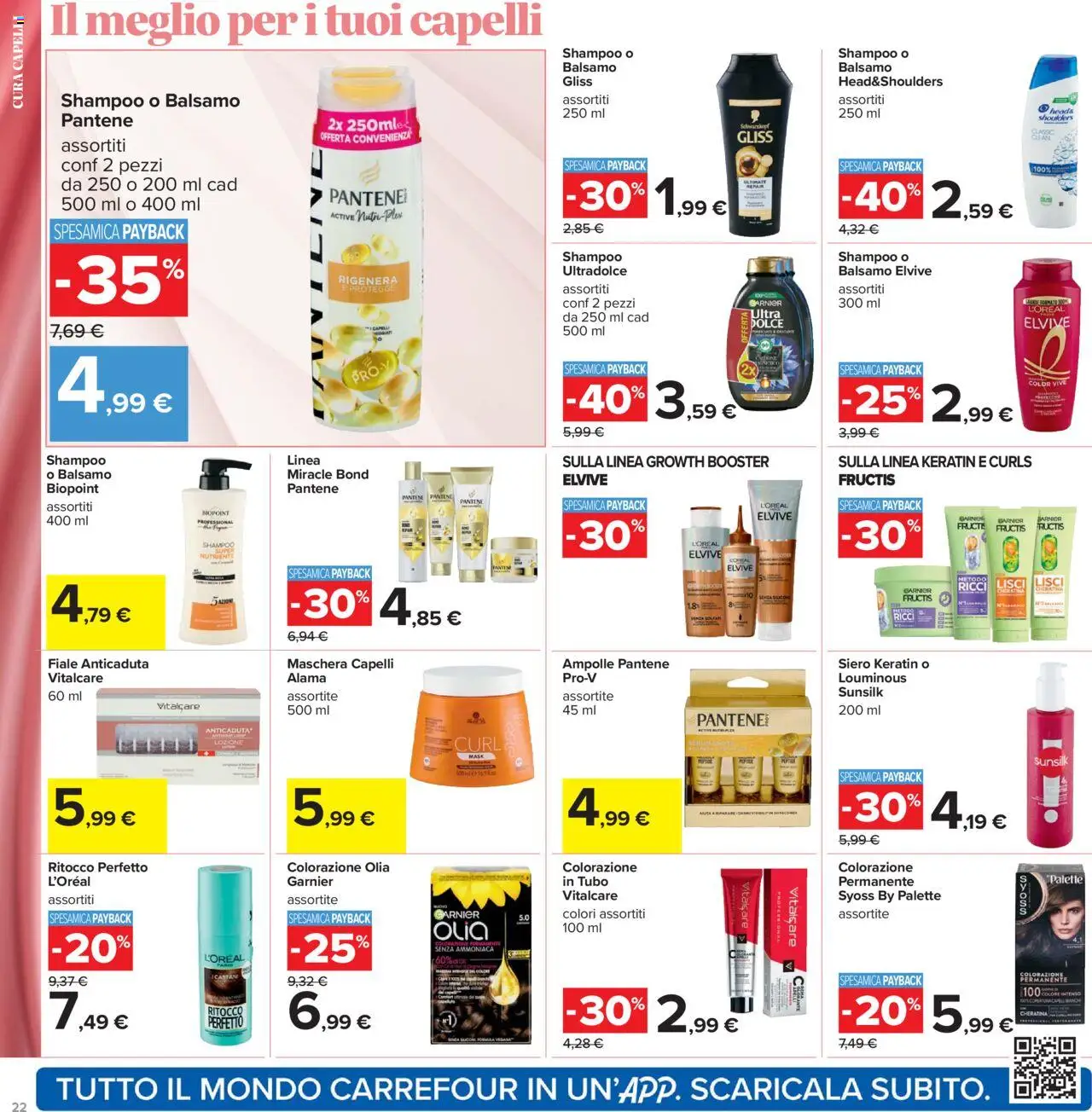 Volantino Carrefour del 15.09.2025 | Pagina: 22 | Prodotti: Shampoo, Balsamo, Maschera, Tubo