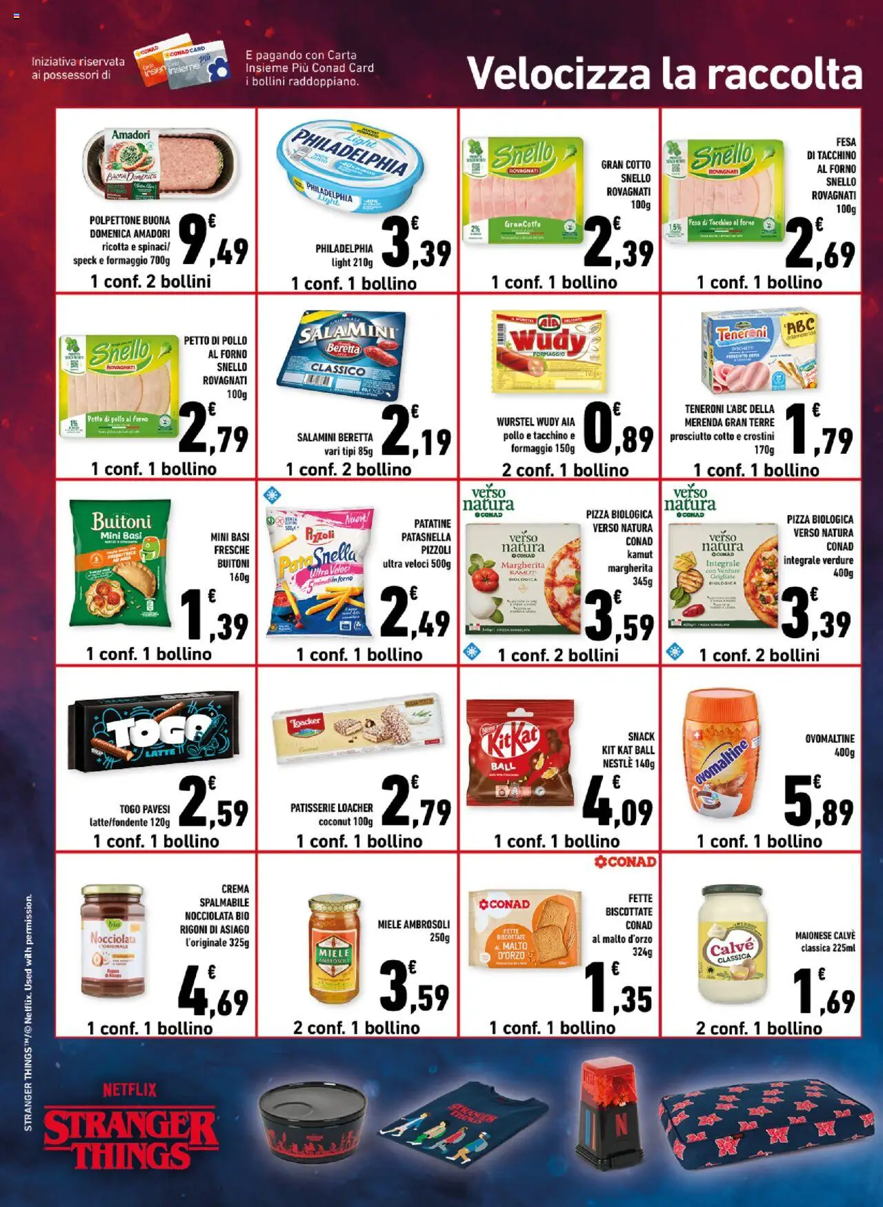 Volantino Conad del 22.10.2025 | Pagina: 14 | Prodotti: Speck, Prosciutto Cotto, Pizza, Latte