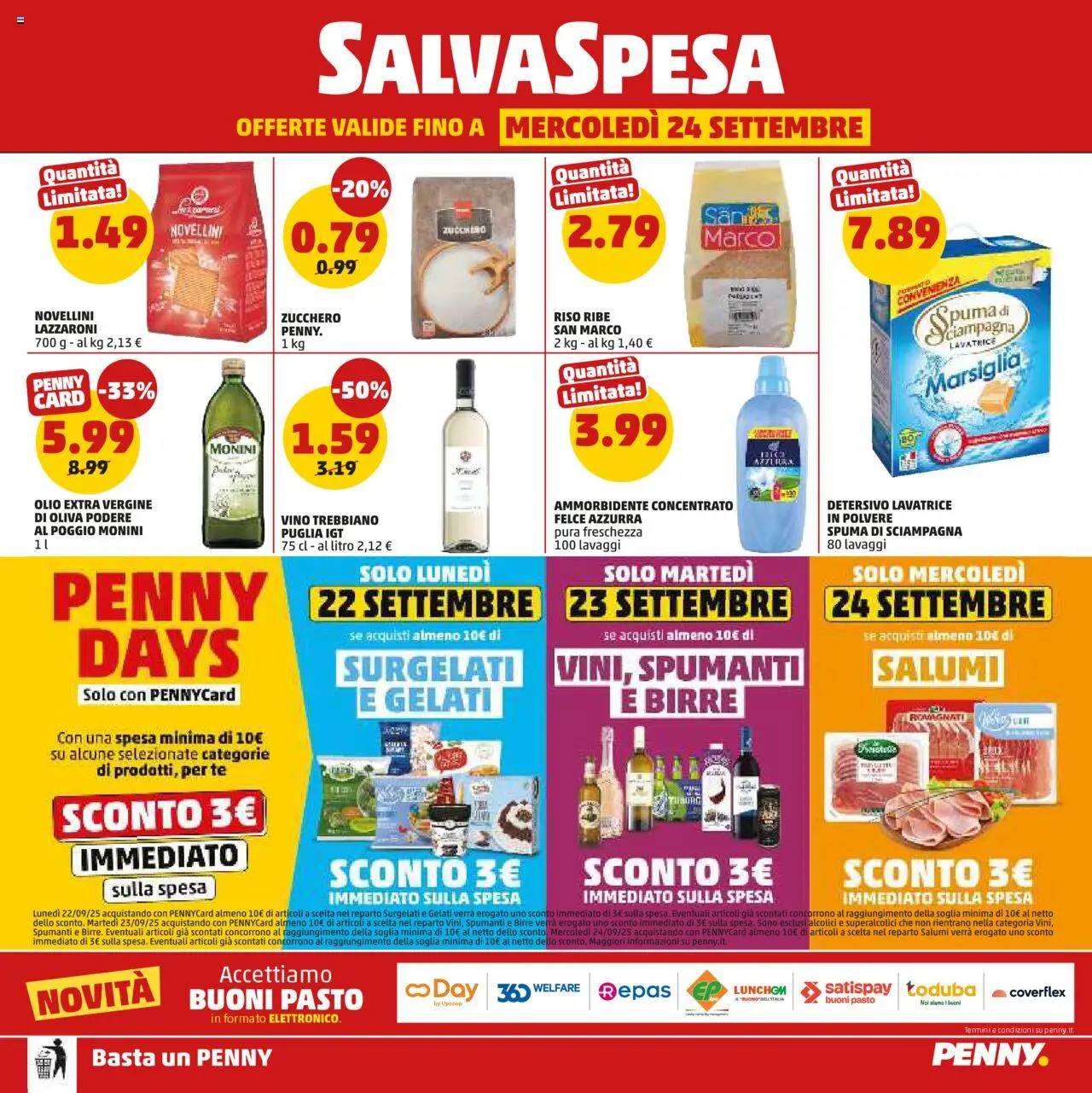 Volantino PENNY del 11.09.2025 | Pagina: 20 | Prodotti: Ammorbidente, Riso, Tè, Vino