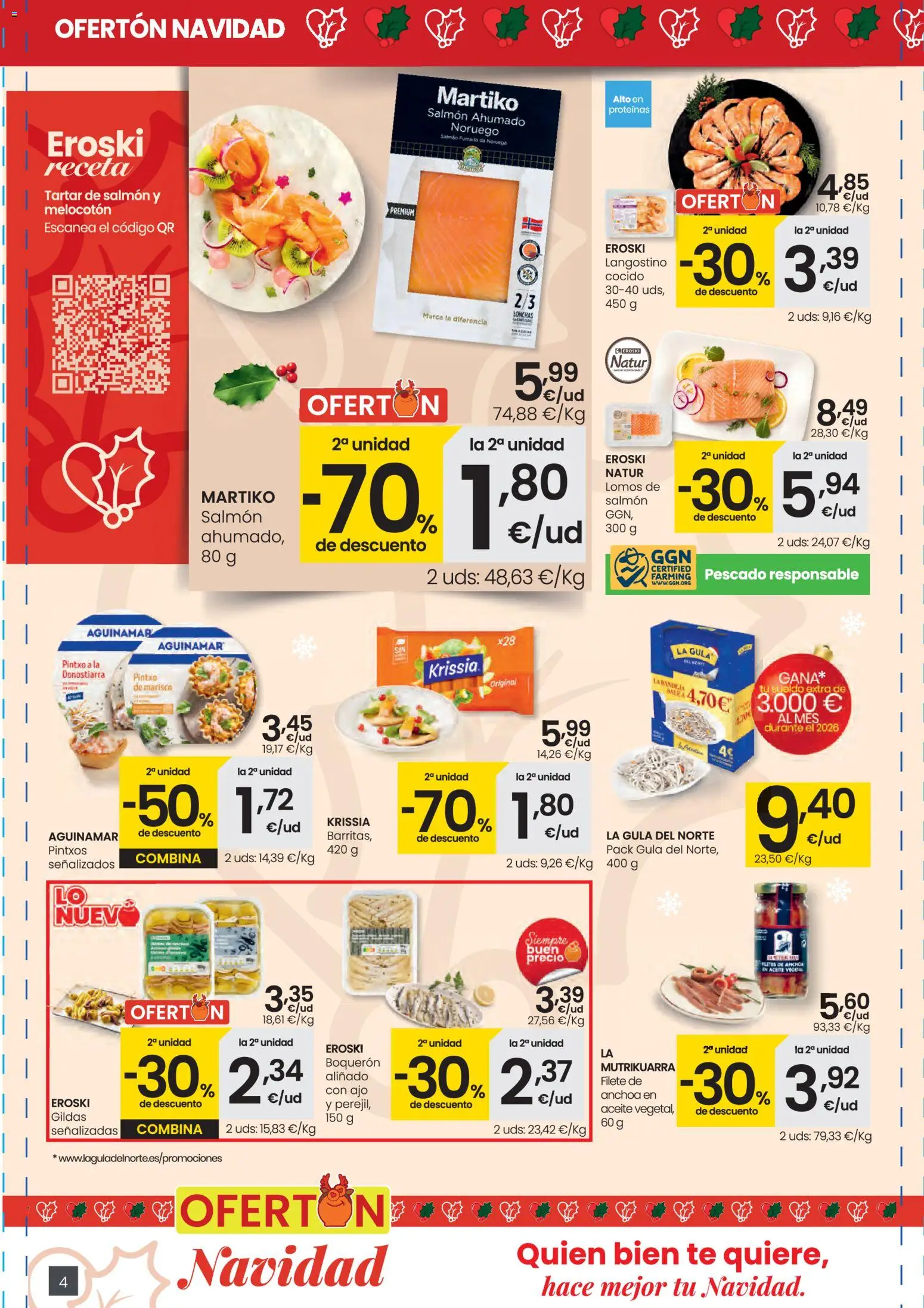 Eroski -  City Busot │ válido desde el 27.11.2025 | Página: 4 | Productos: Pescado, Salmón ahumado, Anchoa, Langostino