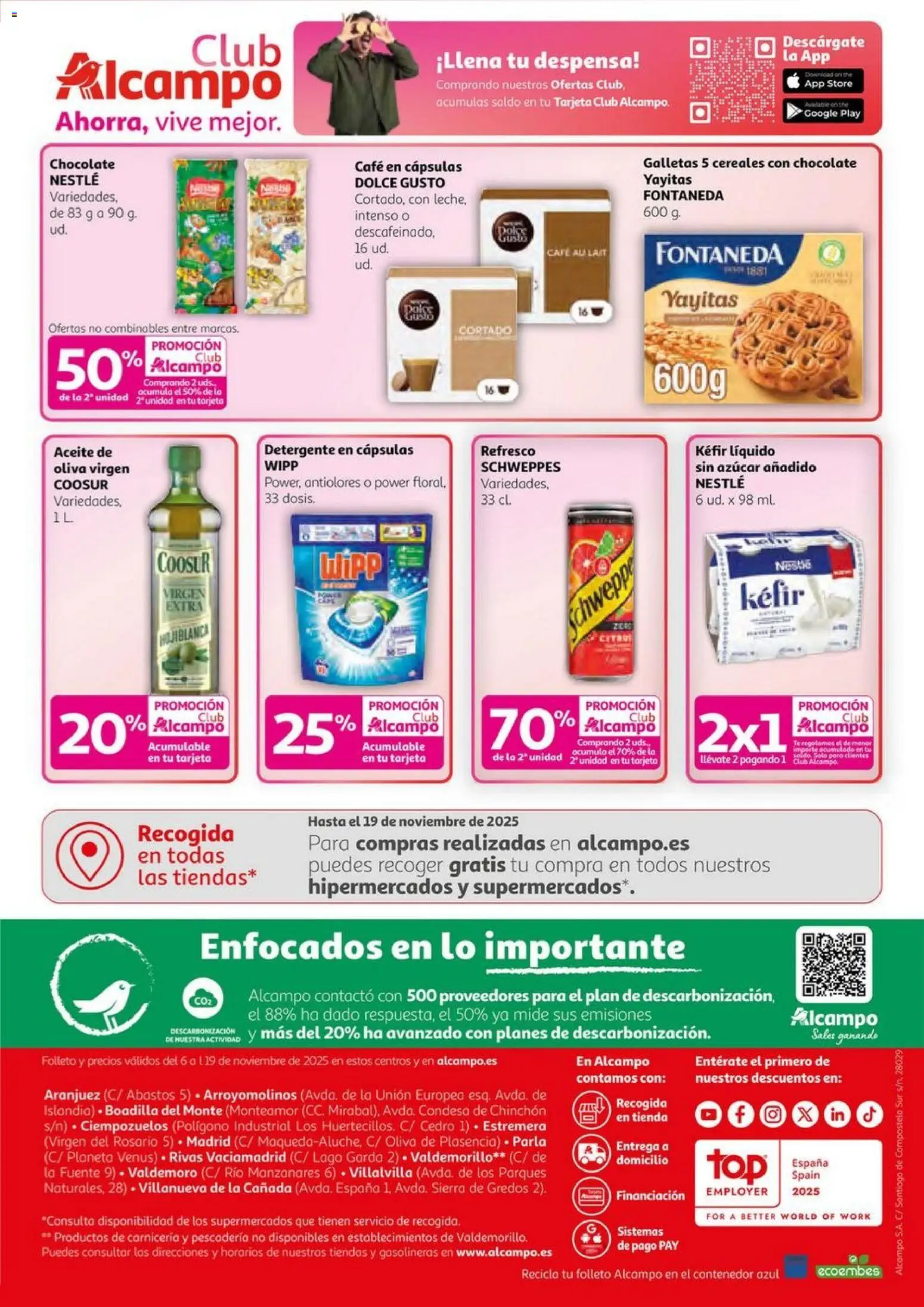 Alcampo - SM Madrid │ válido desde el 06.11.2025 | Página: 8 | Productos: Aceite, Cereales, Té, Café en cápsulas