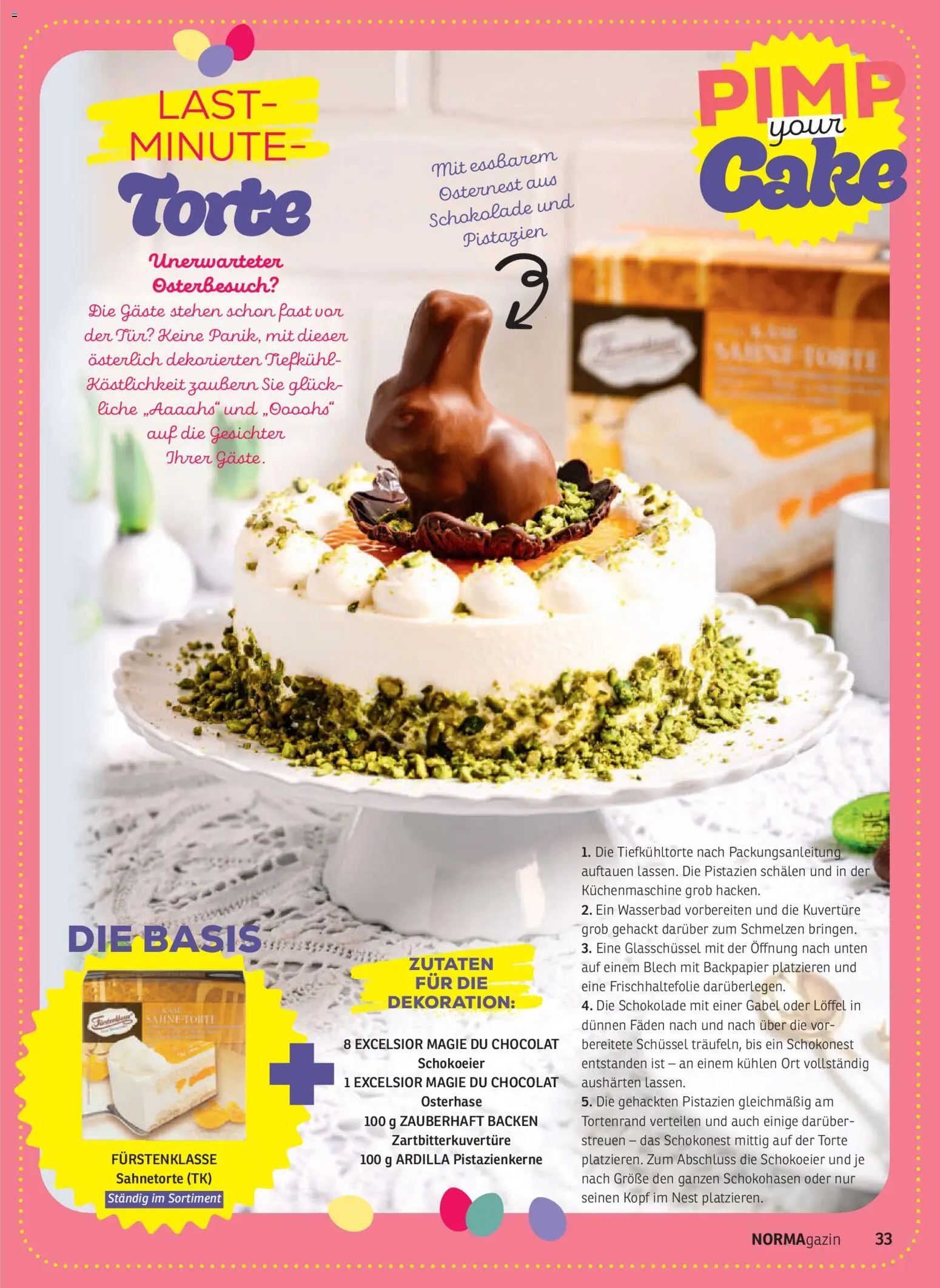 Norma NORMAgazin März/April 2026 – gültig ab 01.03.2026 | Seite: 33 | Produkte: Schokolade, Tür, Pistazien, Sahne