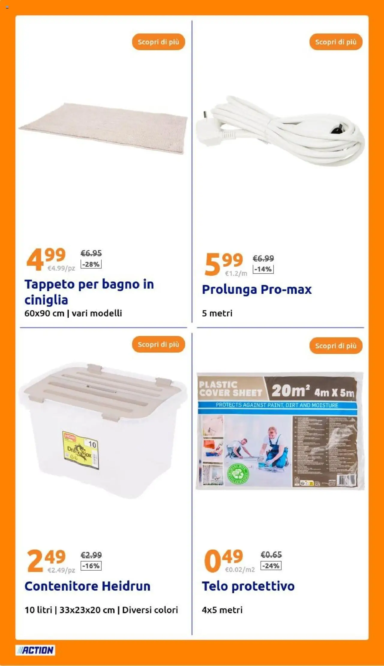 Volantino Action del 13.08.2025 | Pagina: 20 | Prodotti: Contenitore, Bagno, Tappeto