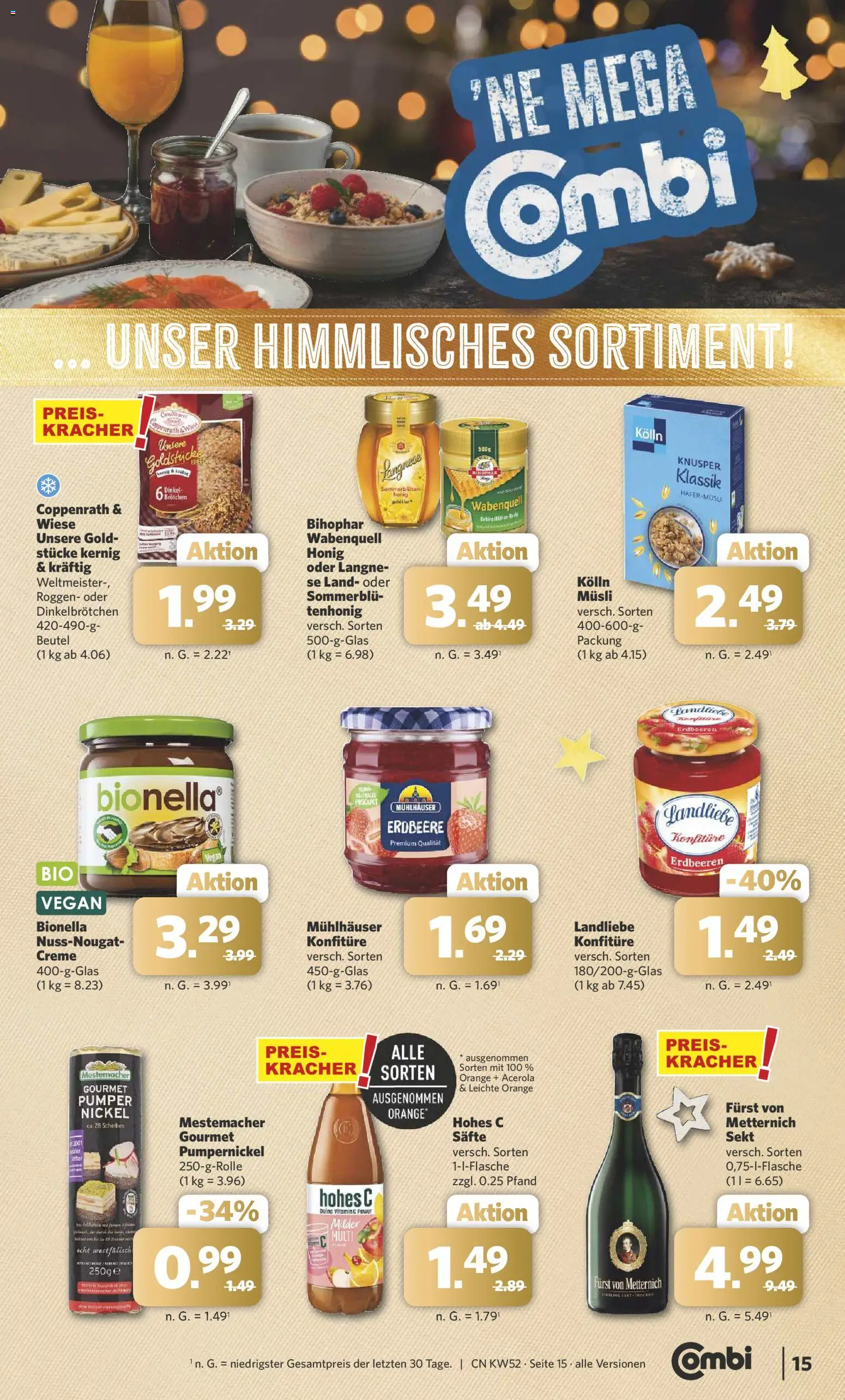 Combi Prospekt 	 – gültig ab 22.12.2025 | Seite: 15 | Produkte: Musli, Furst von metternich, Creme, Erdbeeren