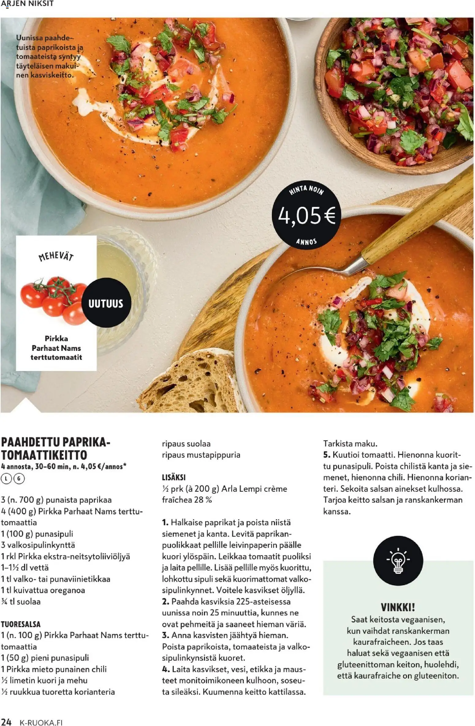 K-Market tarjoukset - K-Ruoka – voimassa 06.05.2026 alkaen | Sivu: 24 | Tuotteet: Siemenet, Chili, Mehu, Tomaatit