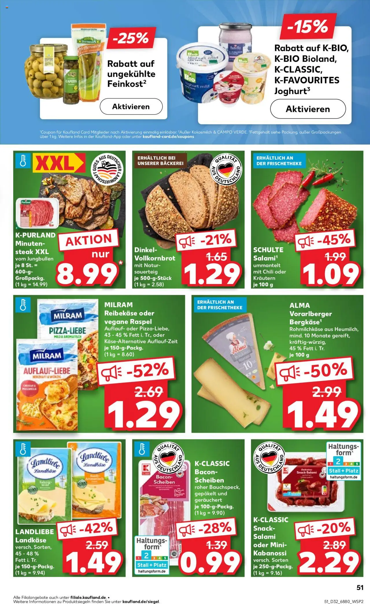 Kaufland prospekt Völklingen	 - gültig ab dem 07.08.2025 | Seite: 51 | Produkte: Vollkornbrot, Milram, Chili, Reibekase