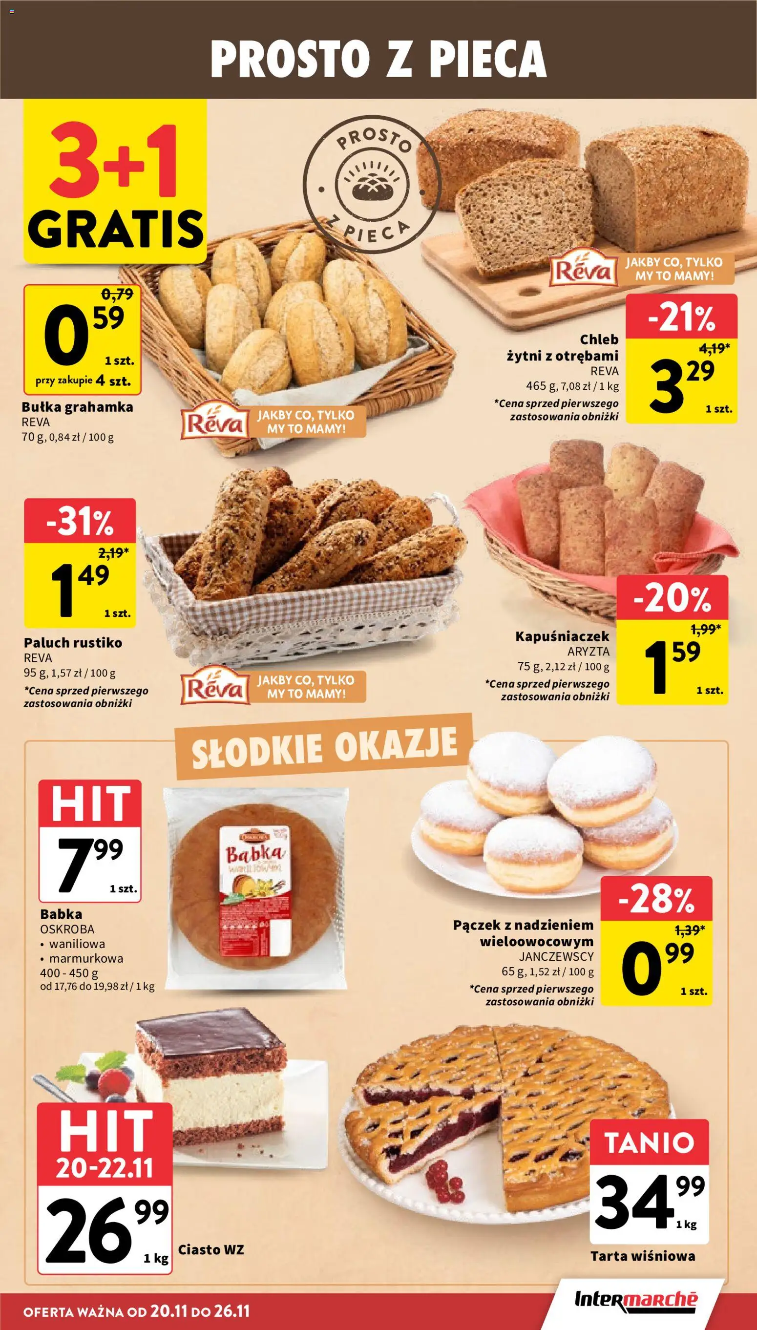 Intermarche Gazetka od 20.11.2025 | Strona: 21 | Produkty: Ciasto, Bułka, Babka, Chleb