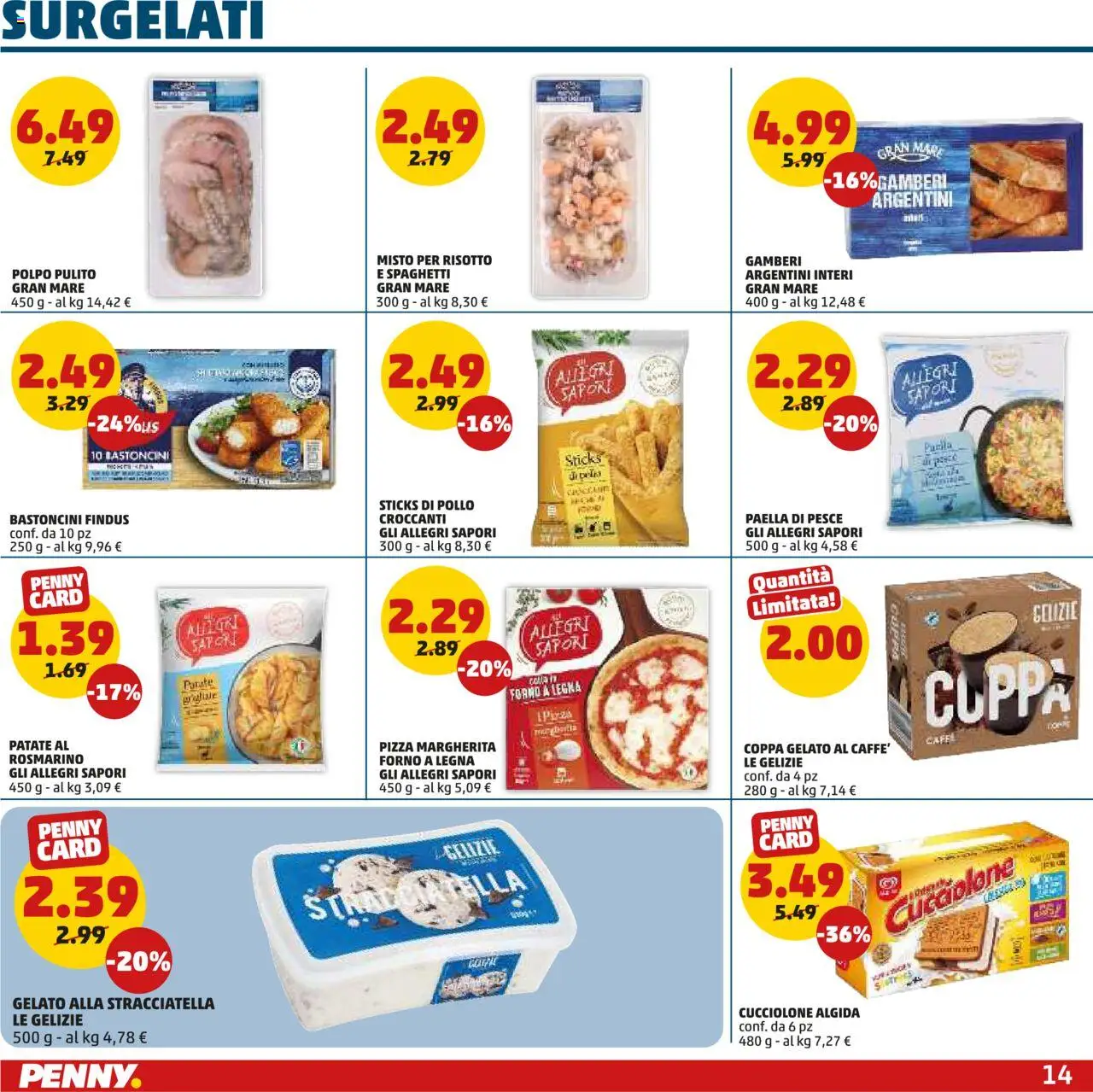 Volantino PENNY del 03.07.2025 | Pagina: 14 | Prodotti: Pizza, Gamberi, Forno, Stracciatella