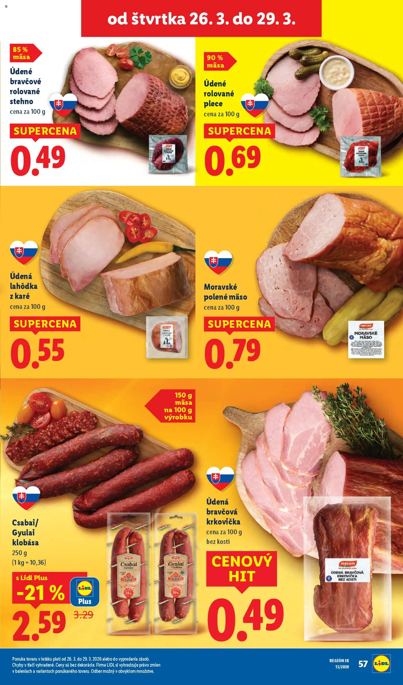 Nové Lidl akcie – leták je platný od 23.03.2026 | Strana: 63 | Produkty: Klobása, Bravčová krkovička, Krkovička