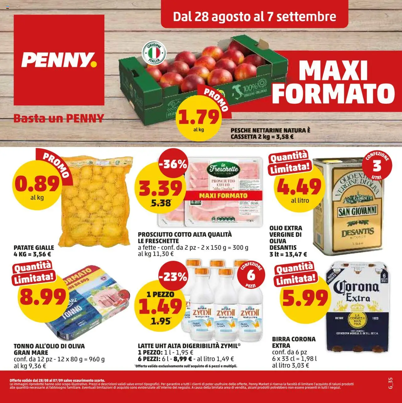 Volantino PENNY del 28.08.2025 | Pagina: 1 | Prodotti: Prosciutto Cotto, Birra, Prosciutto, Olio extra vergine