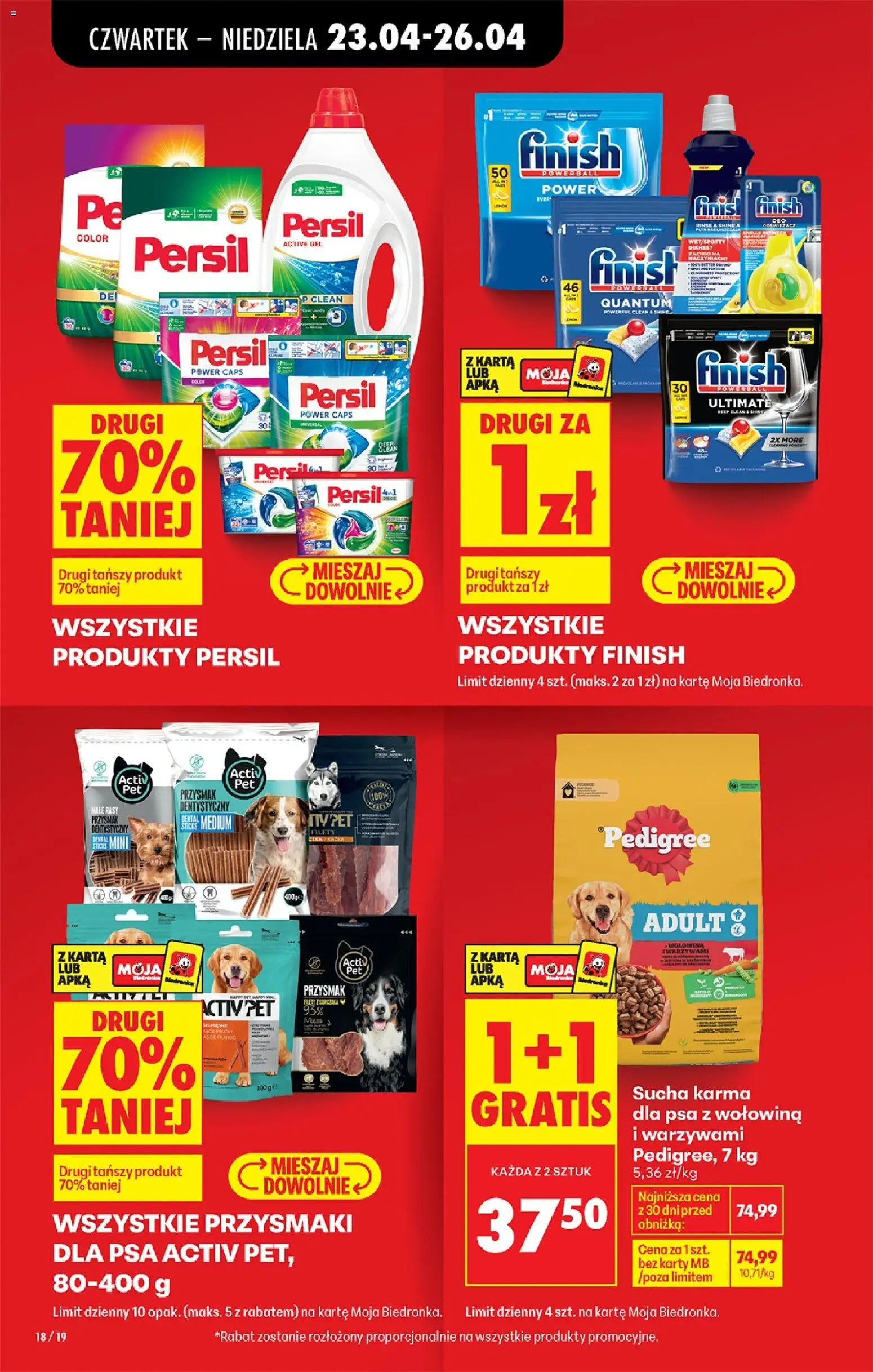 Biedronka Polsko leták - Codziennie niskie ceny od 23.04.2026 | Strana: 32 | Produkty: Finish, Pedigree, Karty, Persil