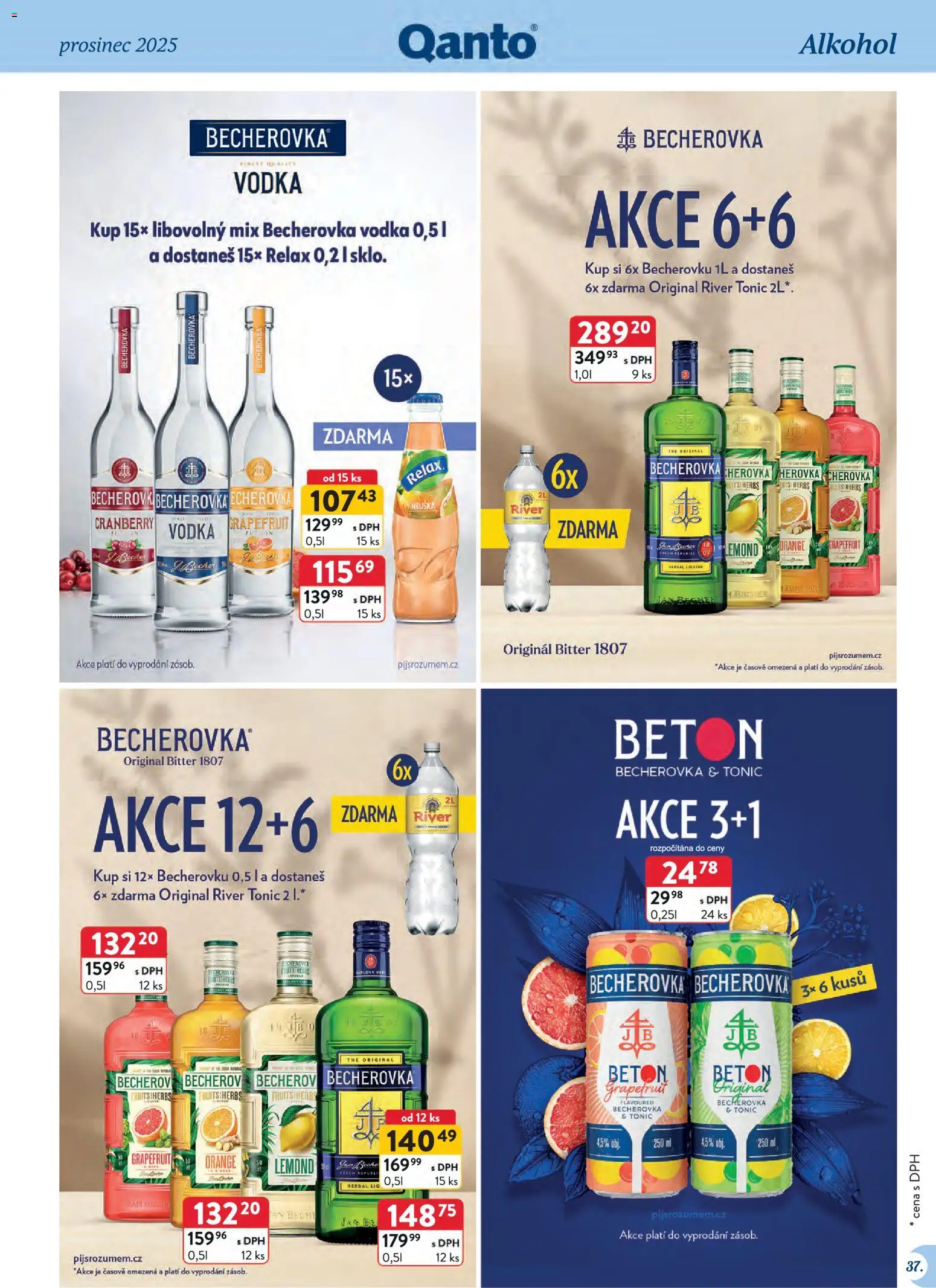 Astur & Qanto leták - Velkoobchod 12/2025 od 01.12.2025 | Strana: 37 | Produkty: Vodka, Tonic, River tonic, Becherovka
