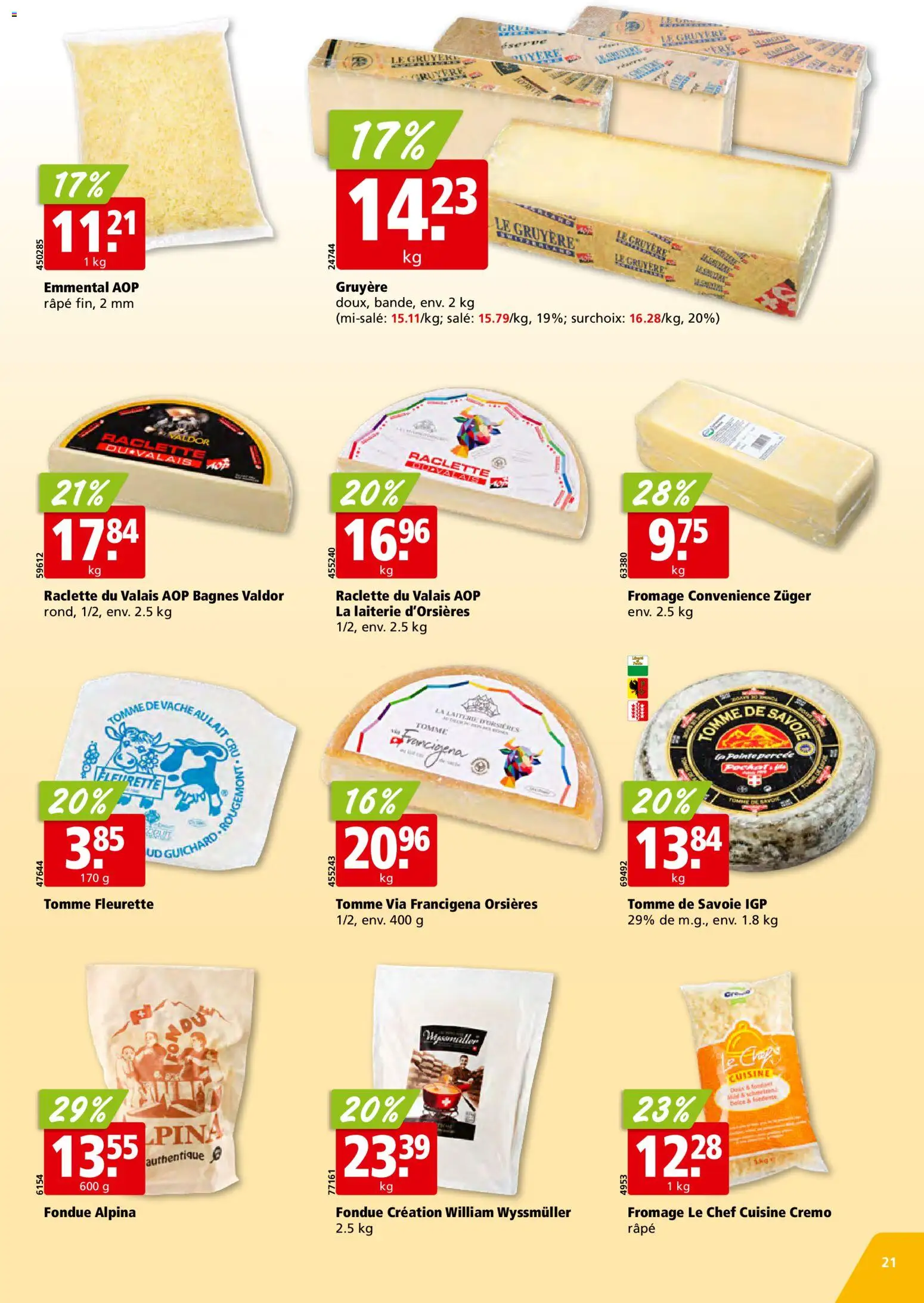 Aligro Aktionen Chavannes, Matran, Genève, Sion – gültig ab 24.11.2025 | Seite: 21 | Produkte: Raclette, Fondue