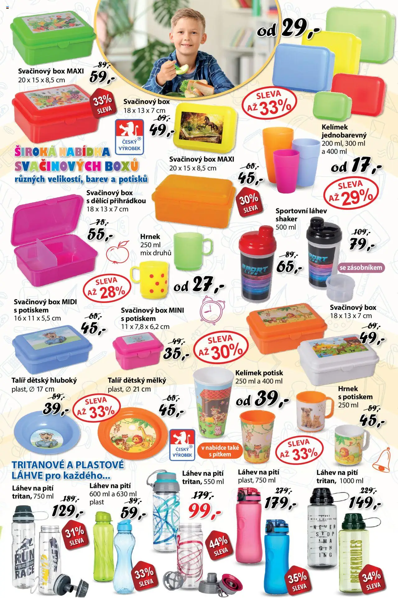 Prior - Akční Nabídka Školních Potřeby od 14.08.2025 | Strana: 3 | Produkty: Box, Hrnek, Talíř, Láhev