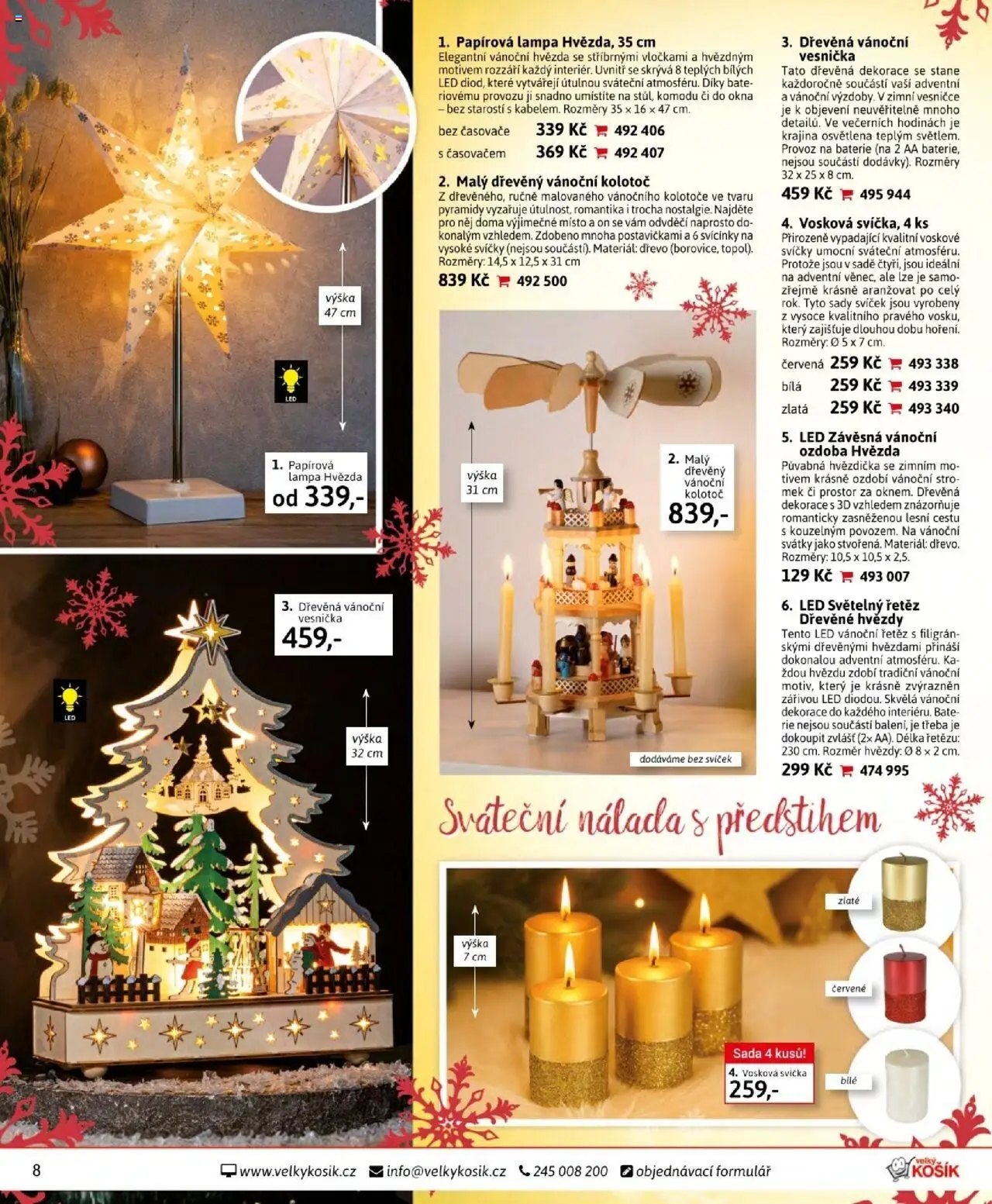 Velký Košík katalog říjen od 01.10.2025 | Strana: 8 | Produkty: Svíčka, Svíčky, Lampa, LED