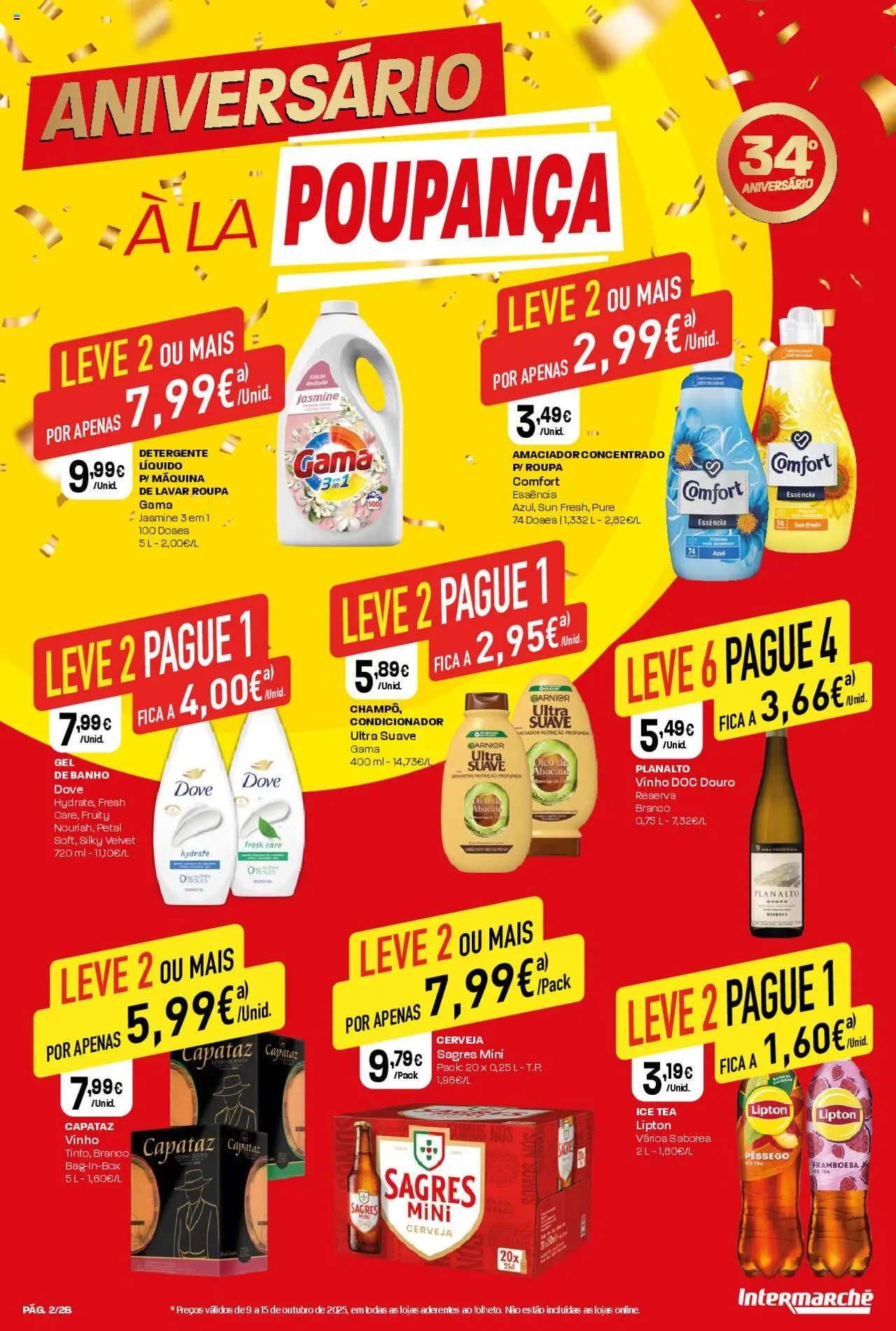 Intermarché Folheto Contact │ válido de 09.10.2025 | Página: 2 | Produtos: Condicionador, Óleo, Vinho, Cerveja