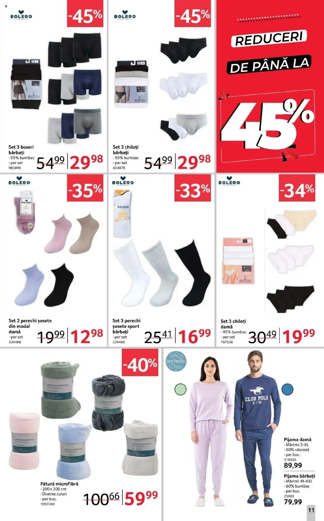 Noul catalog Selgros – valabil de la 17.10.2025 | Pagină: 11 | Produse: Pătură, Chiloți, Șosete, Boxeri