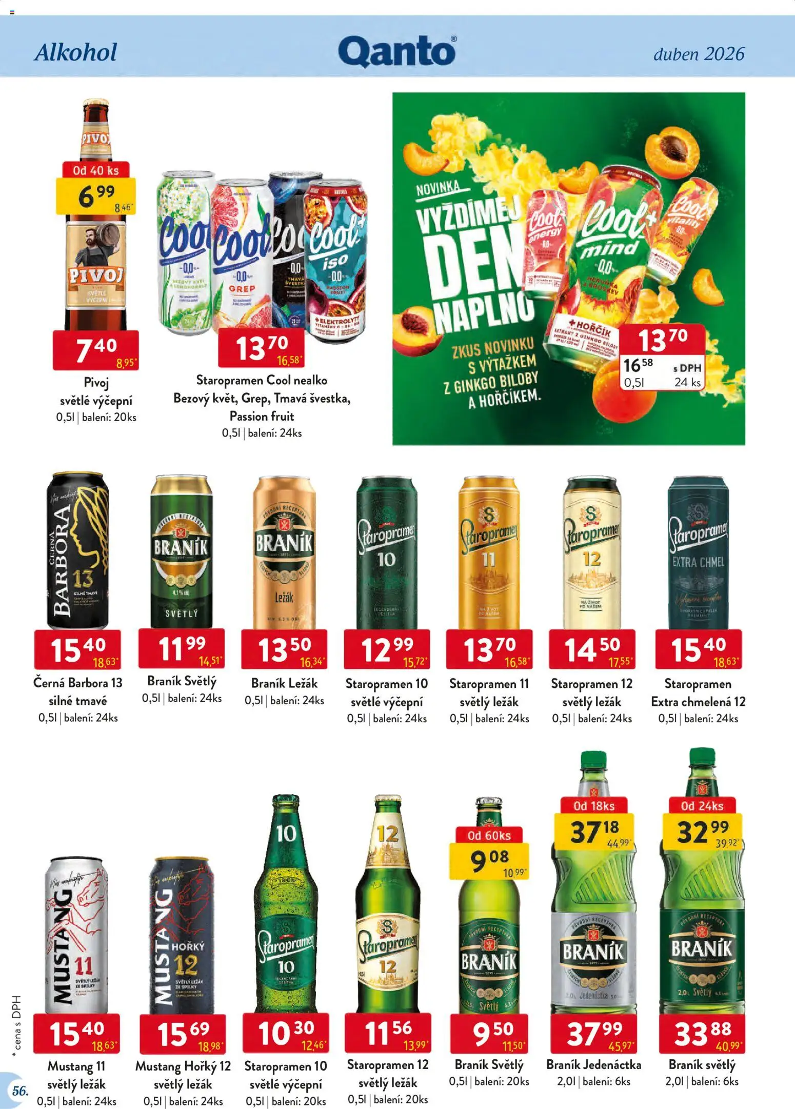 Astur & Qanto leták - Velkoobchod 04/2026 od 01.04.2026 | Strana: 56 | Produkty: Hořčík, Staropramen, Staropramen 12, Staropramen Cool