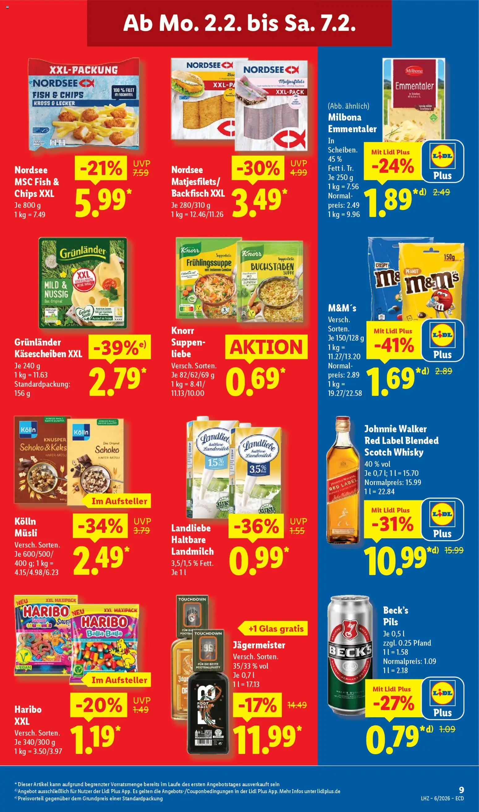 Lidl - Prospekt – gültig ab 02.02.2026 | Seite: 13 | Produkte: Whisky, Pils, Knorr, Johnnie walker